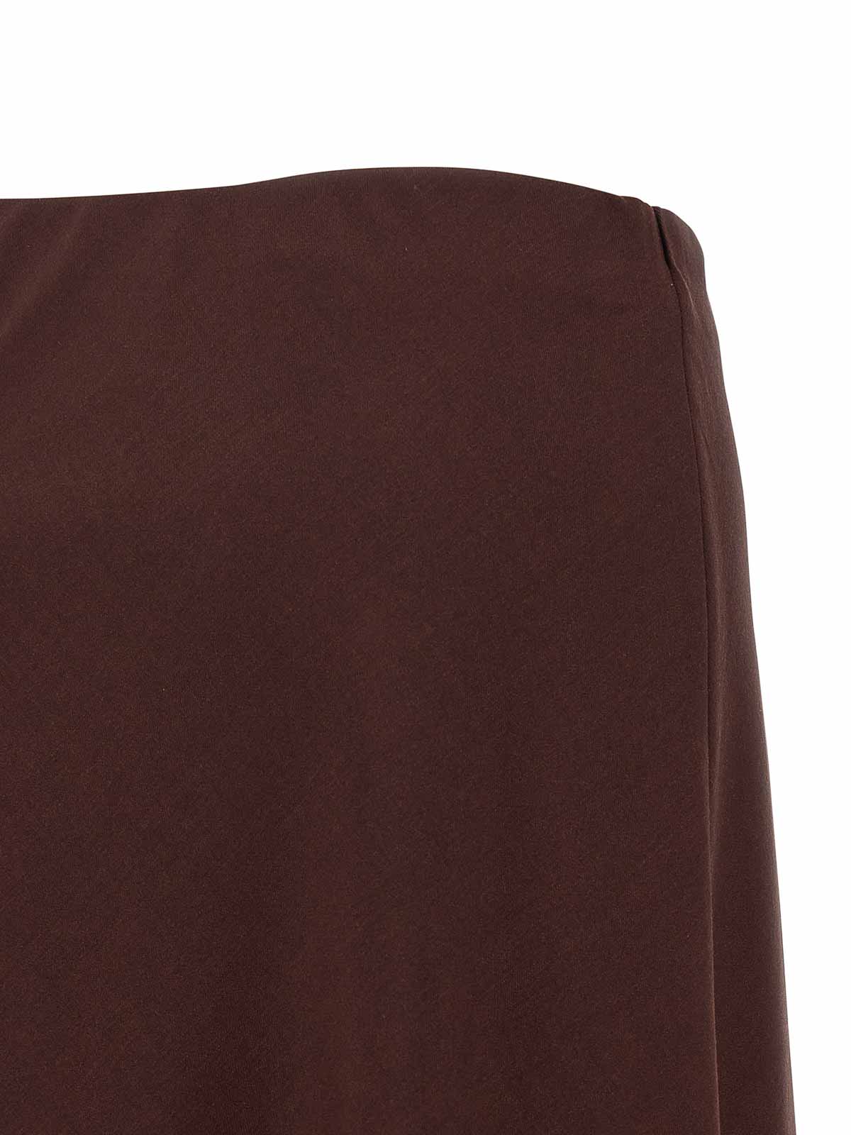Brunello Cucinelli Virgin Wool-blend Twill Flute Skirt Skirt In Brown
