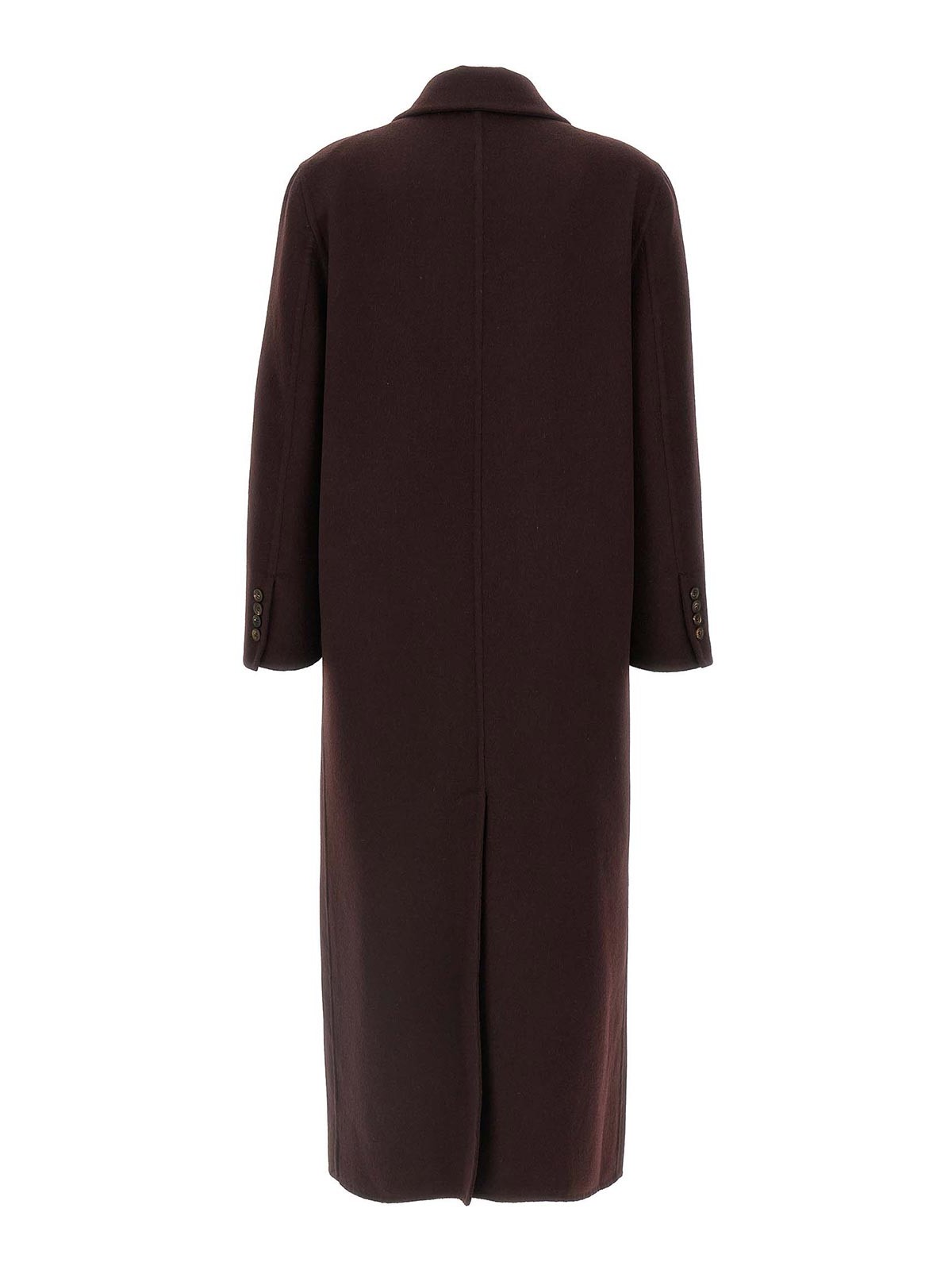 Brunello Cucinelli Brown Cashmere Coat With Monile Detailing In Brown