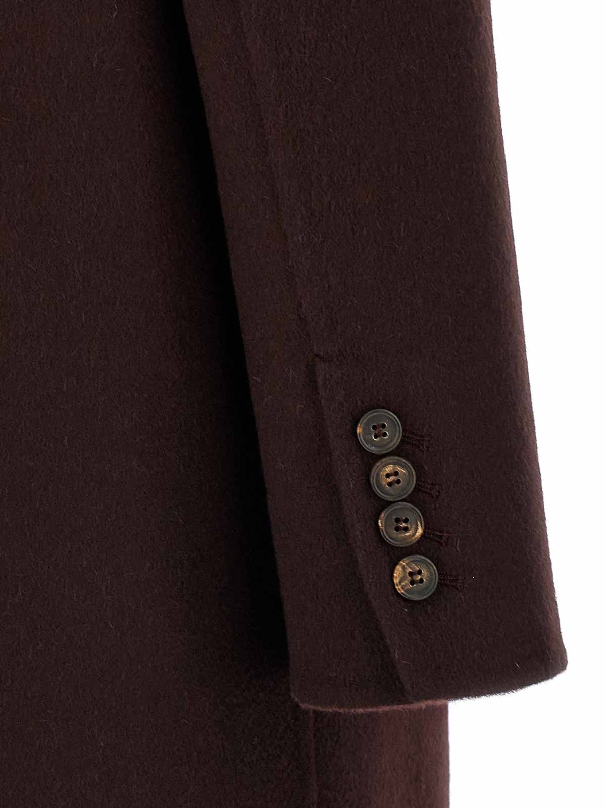 Brunello Cucinelli Brown Cashmere Coat With Monile Detailing In Brown