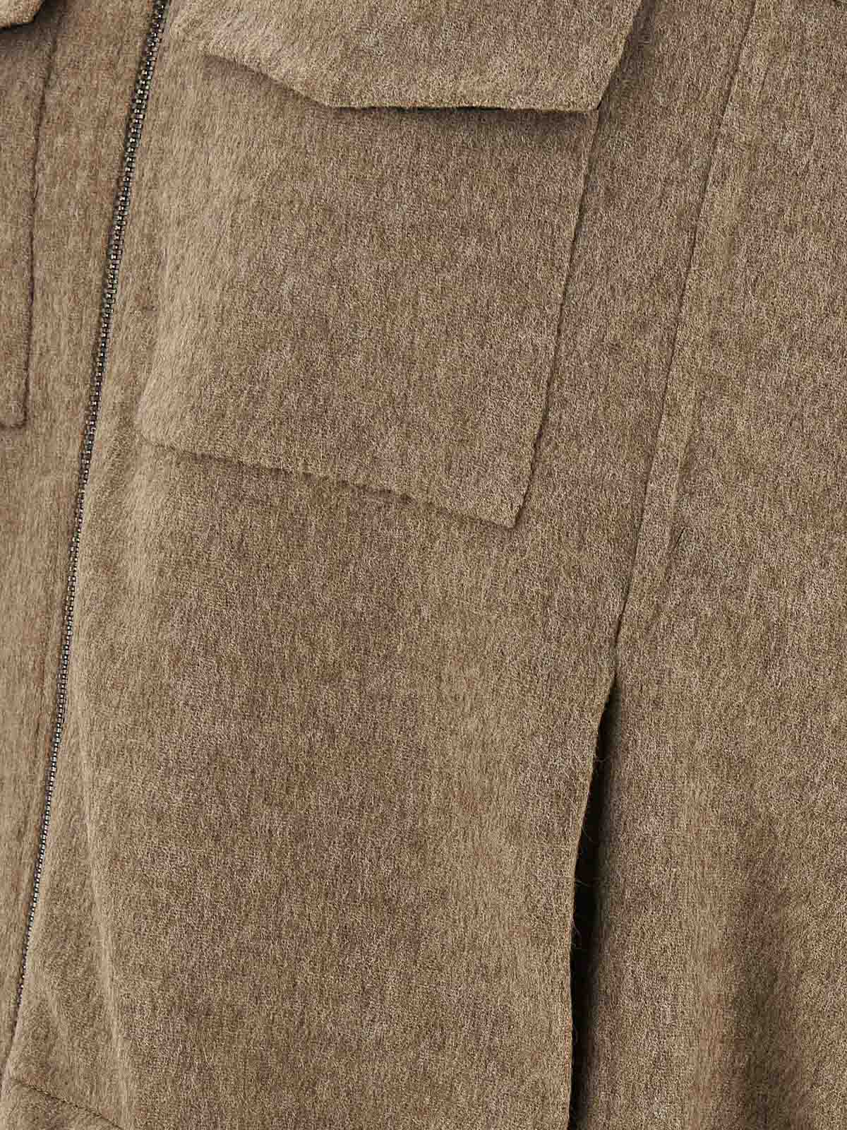 Brunello Cucinelli Vest With Shiny Zipper Pull In Brown