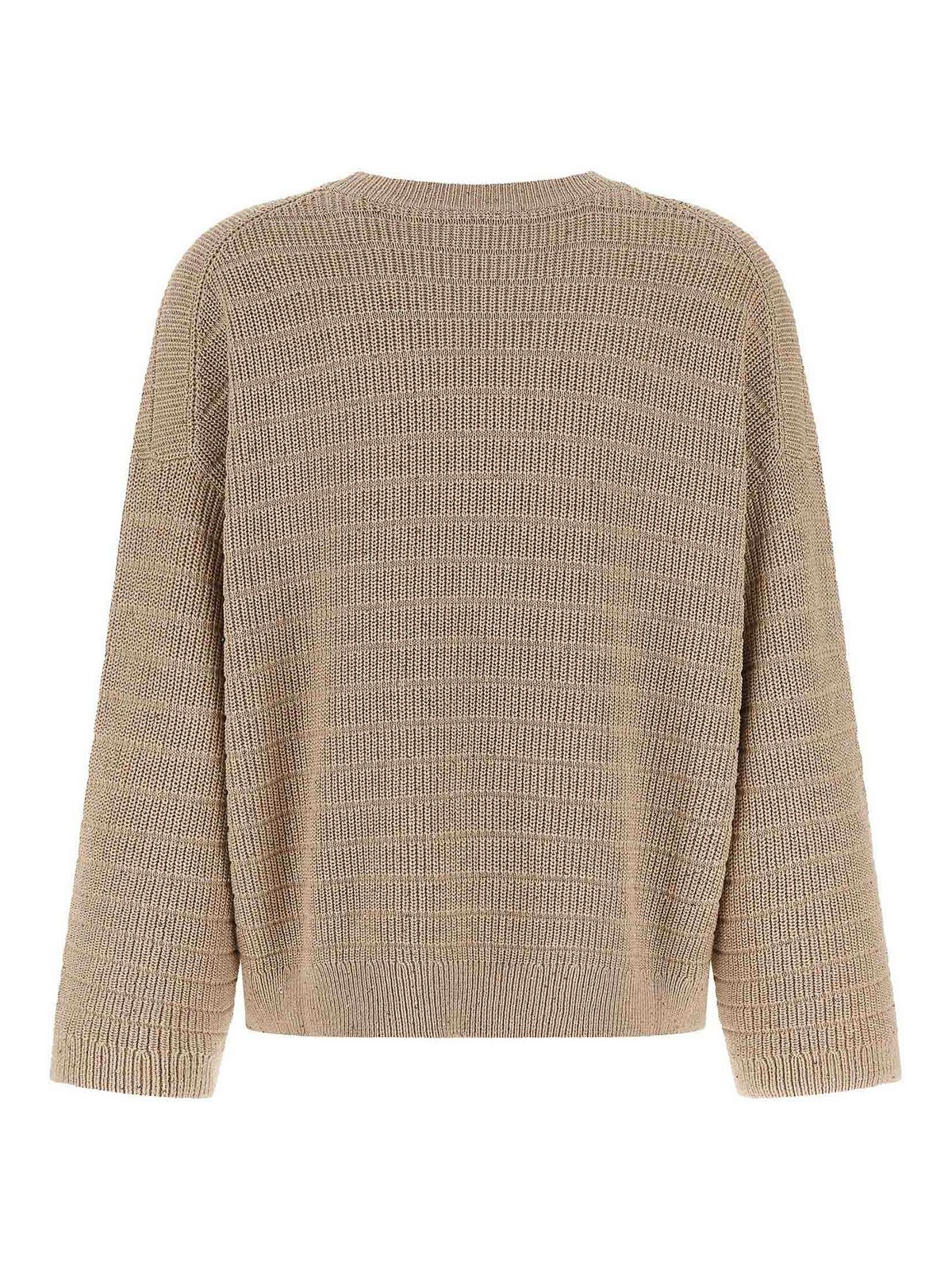 Brunello Cucinelli Diamond Cotton Sweater Sweaters And Cardigans Beige In Neutral