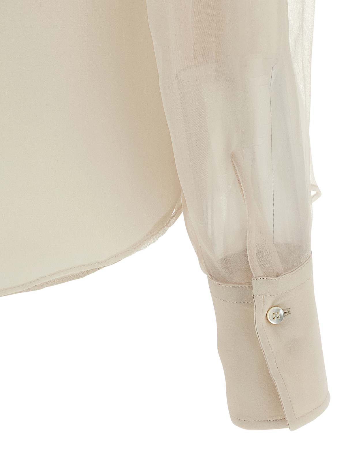 Brunello Cucinelli Silk Blouse With Lavallire In Brown