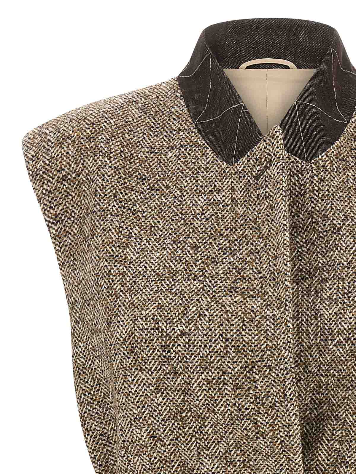 Brunello Cucinelli Women Buttoned Chevron Vest In Brown