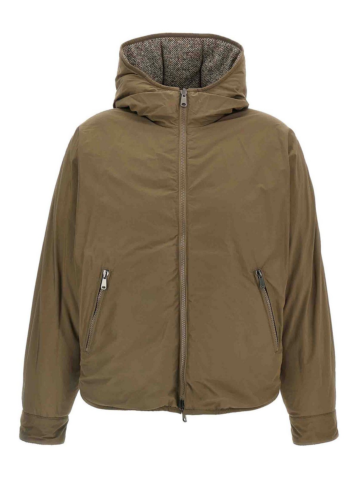 Brunello Cucinelli Reversible Down Jacket Puffer Jackets Multicolor In Multi