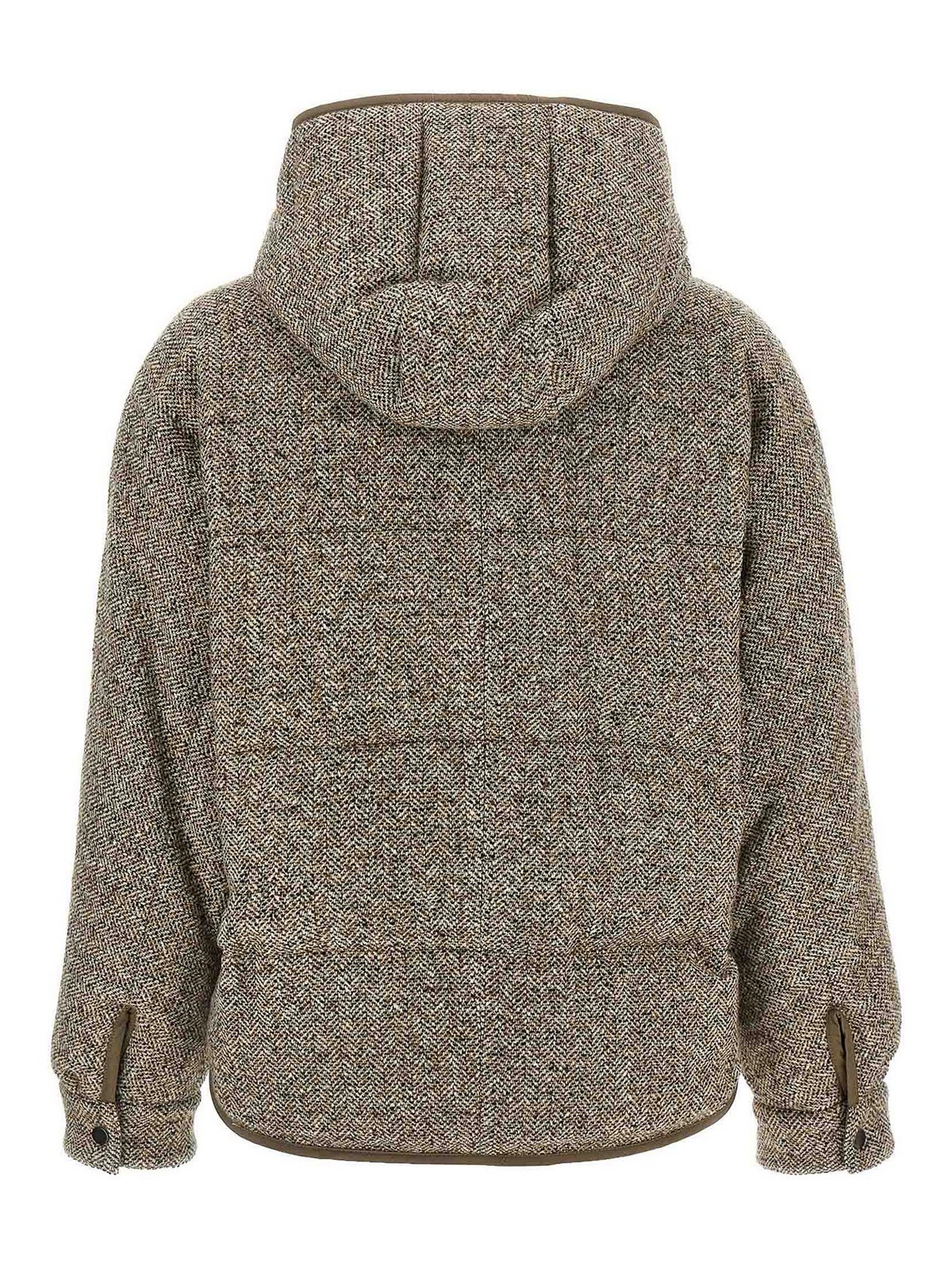 Brunello Cucinelli Reversible Down Jacket Puffer Jackets Multicolor In Multi