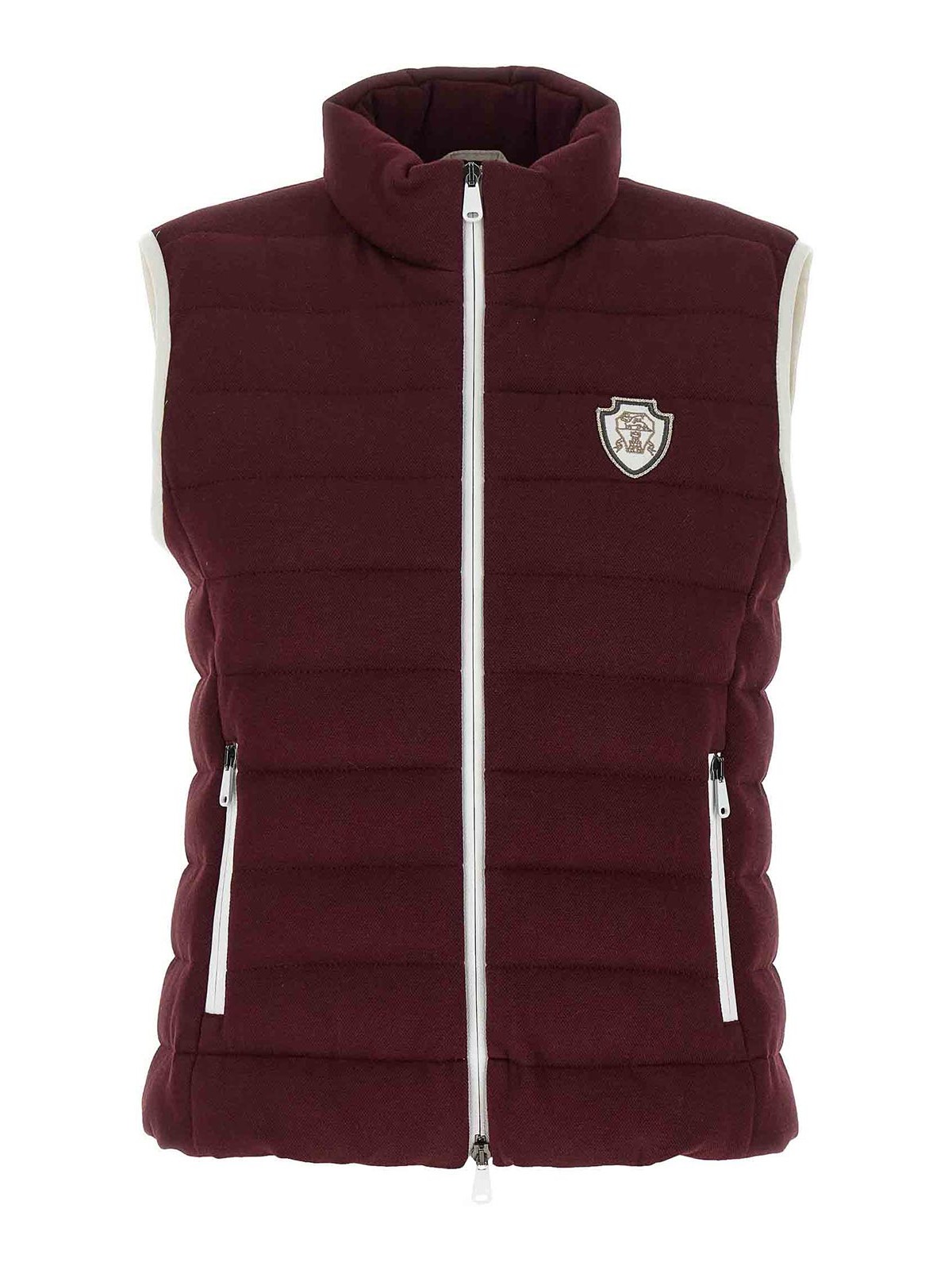 Brunello Cucinelli Logo Vest In Burgundy