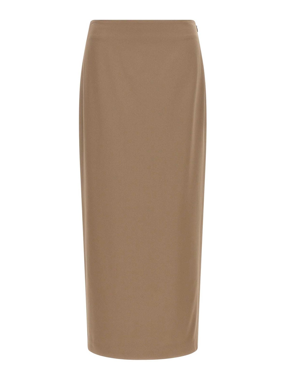 Brunello Cucinelli Long Skirt With Back And Side Slits In Brown