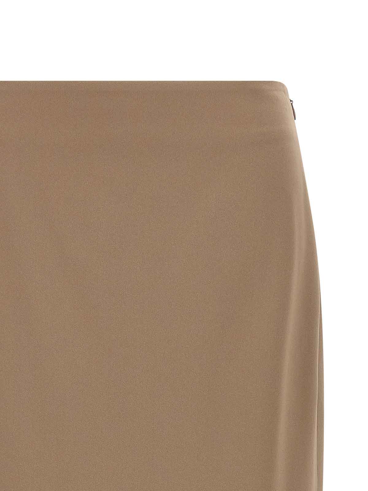 Brunello Cucinelli Long Skirt With Back And Side Slits In Brown