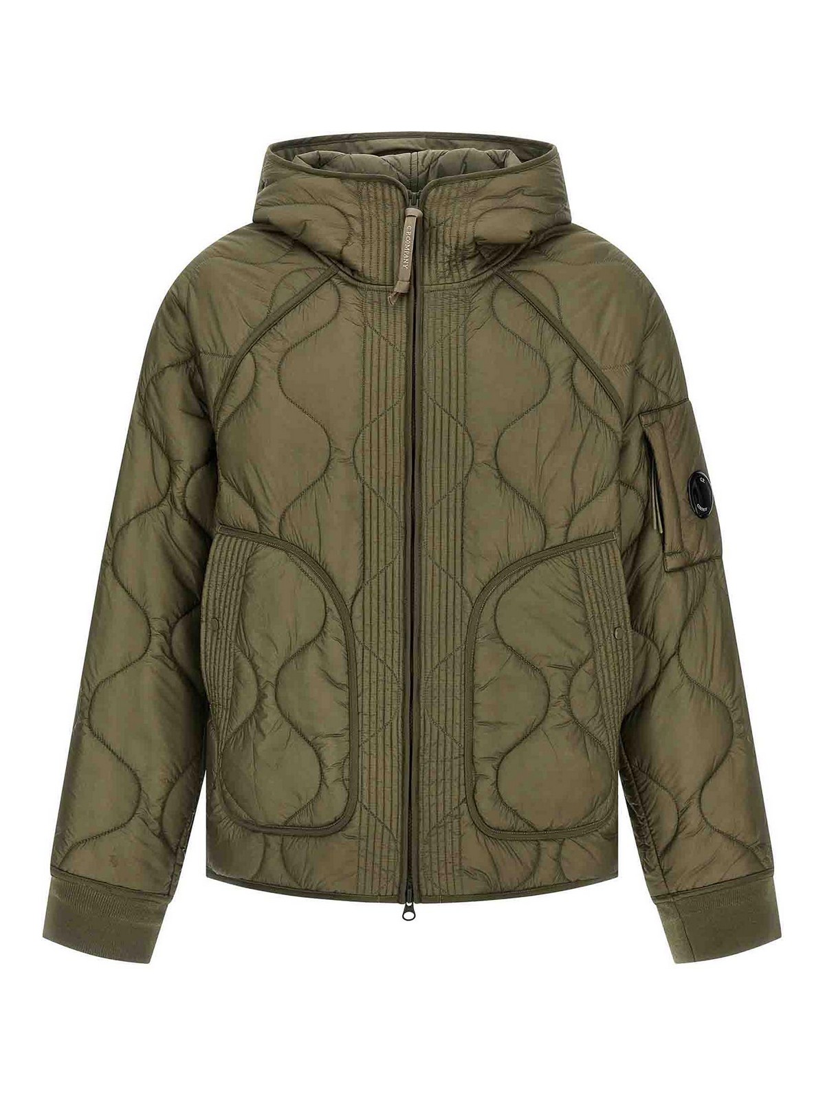 C.p. Company C.p.company Padded Jacket With Adjustable Hood In Green