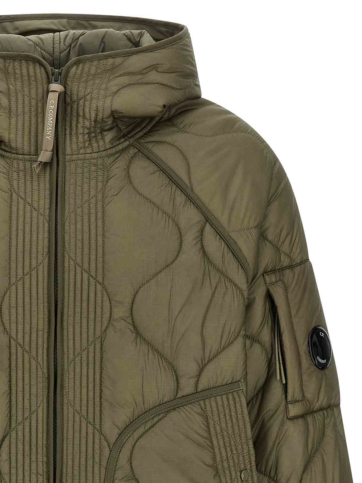 C.p. Company C.p.company Padded Jacket With Adjustable Hood In Green