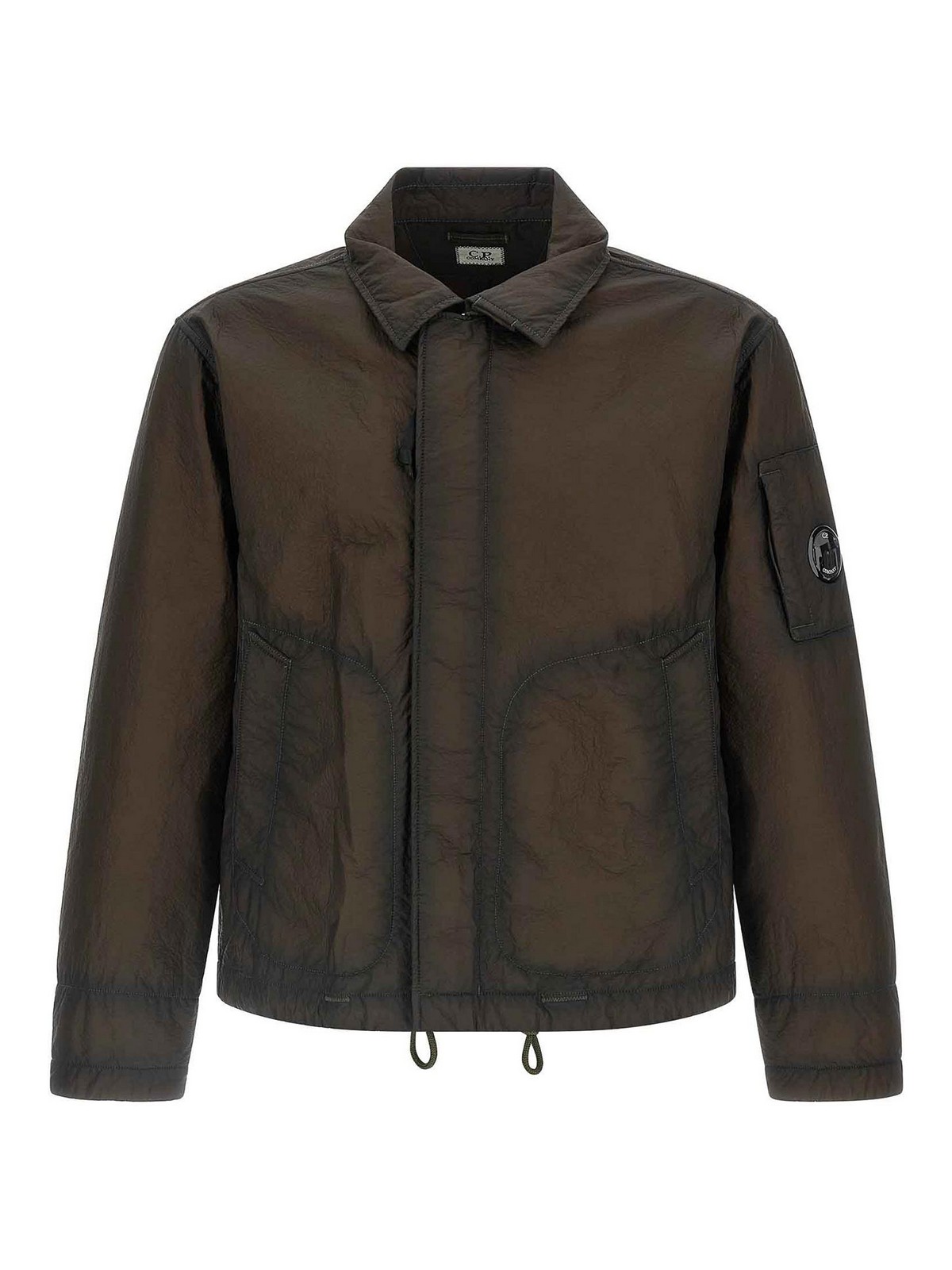C.p. Company Bi-film Felt Jacket Puffer Jackets Green In Brown