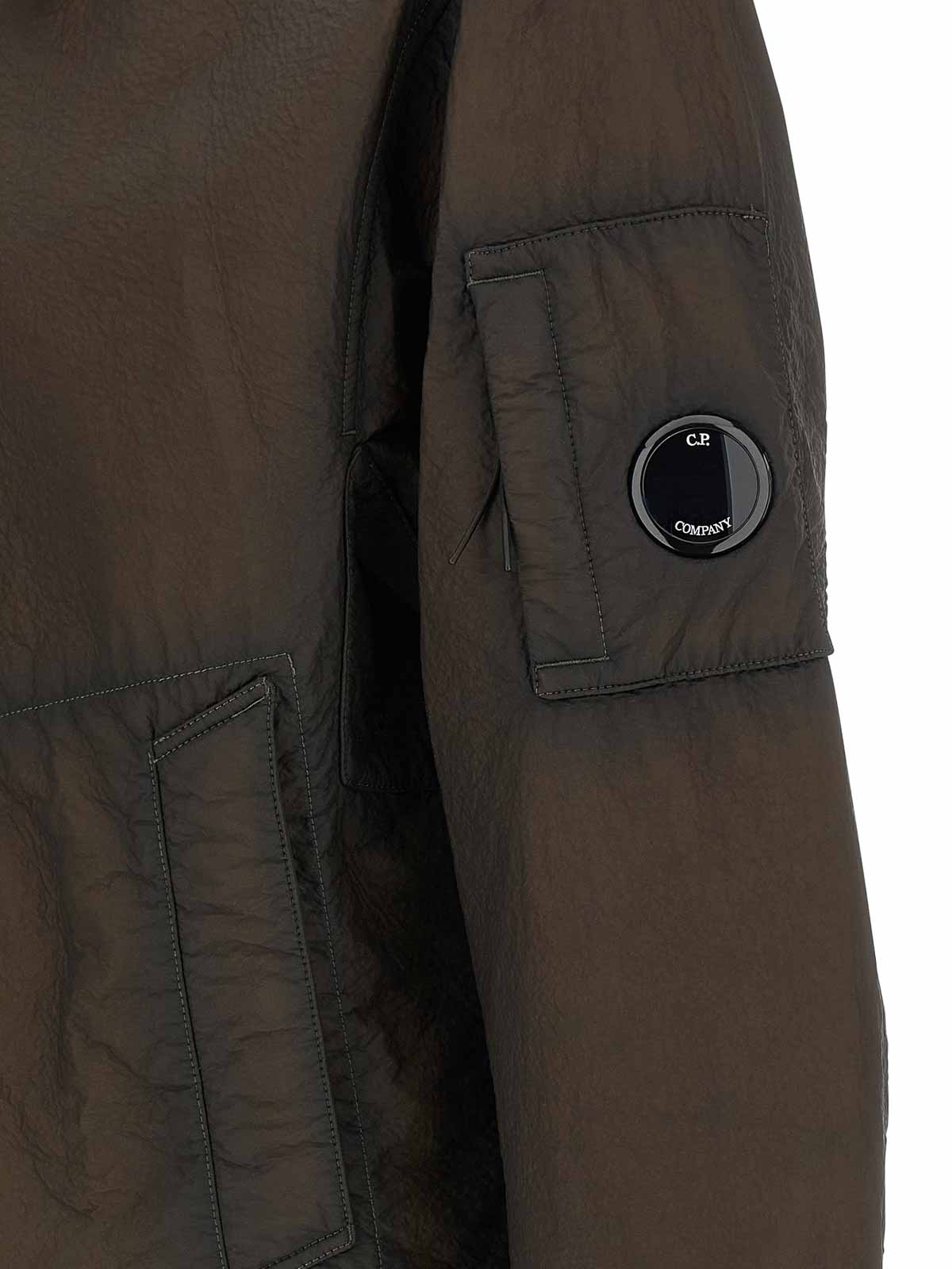 C.p. Company Bi-film Felt Jacket Puffer Jackets Green In Brown