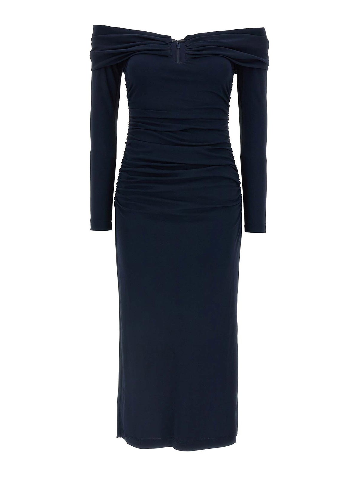 Carolina Herrera Schulterfreies Midikleid In Blue