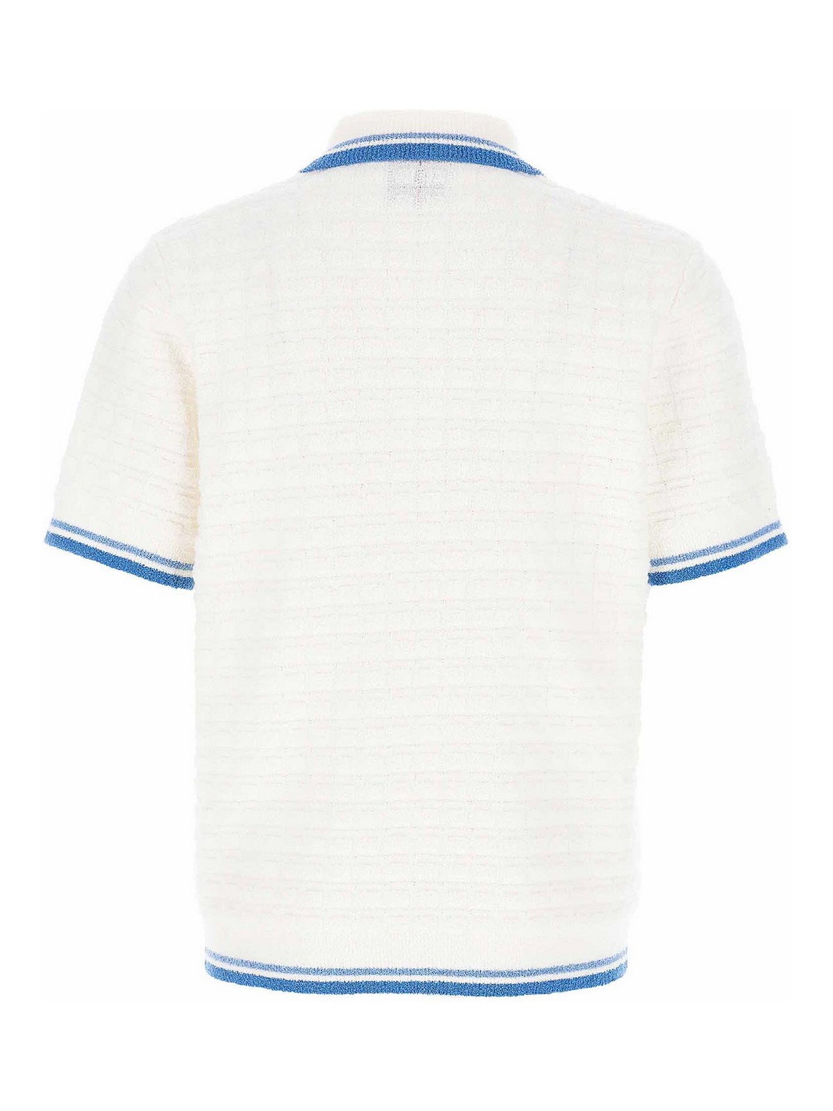 Casablanca White Shirt With Classic Collar And Chest Logo Patch In Cotton Man In White