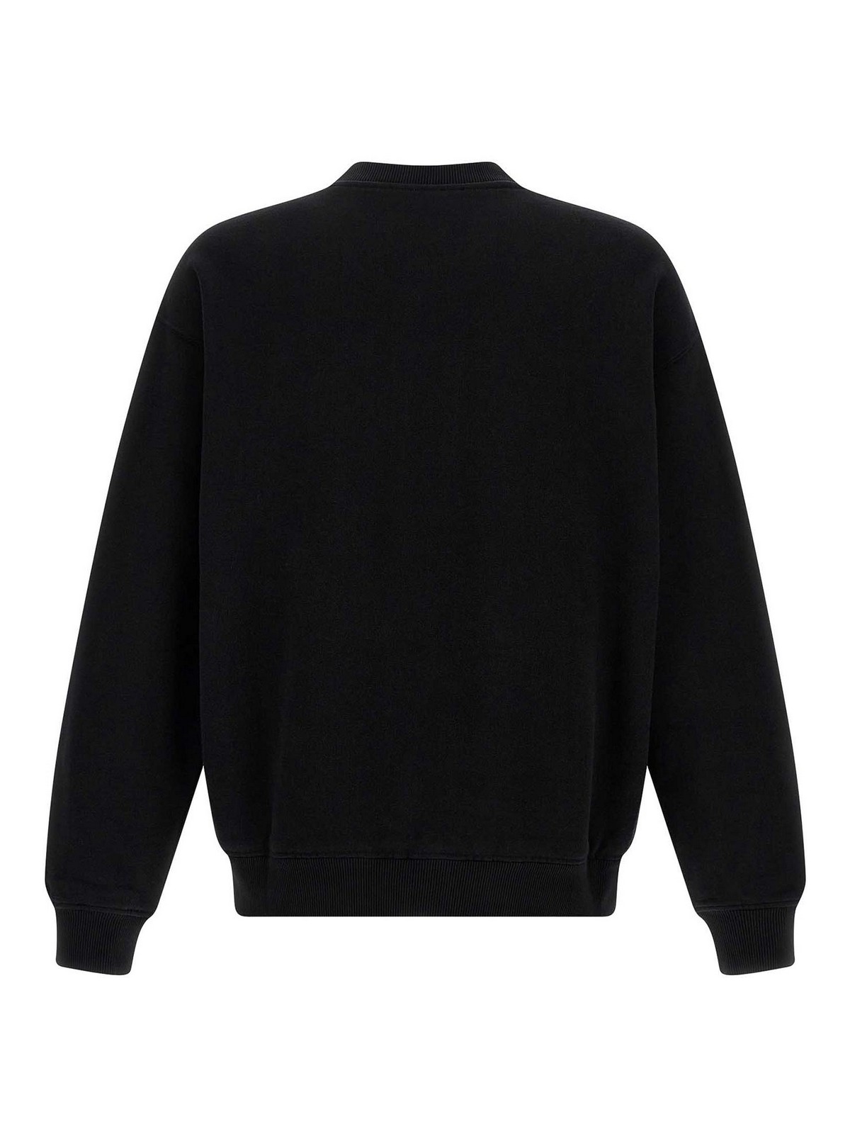 Dolce & Gabbana Logo-embellished Black Sweatshirt With Ribbed Detailing In Black