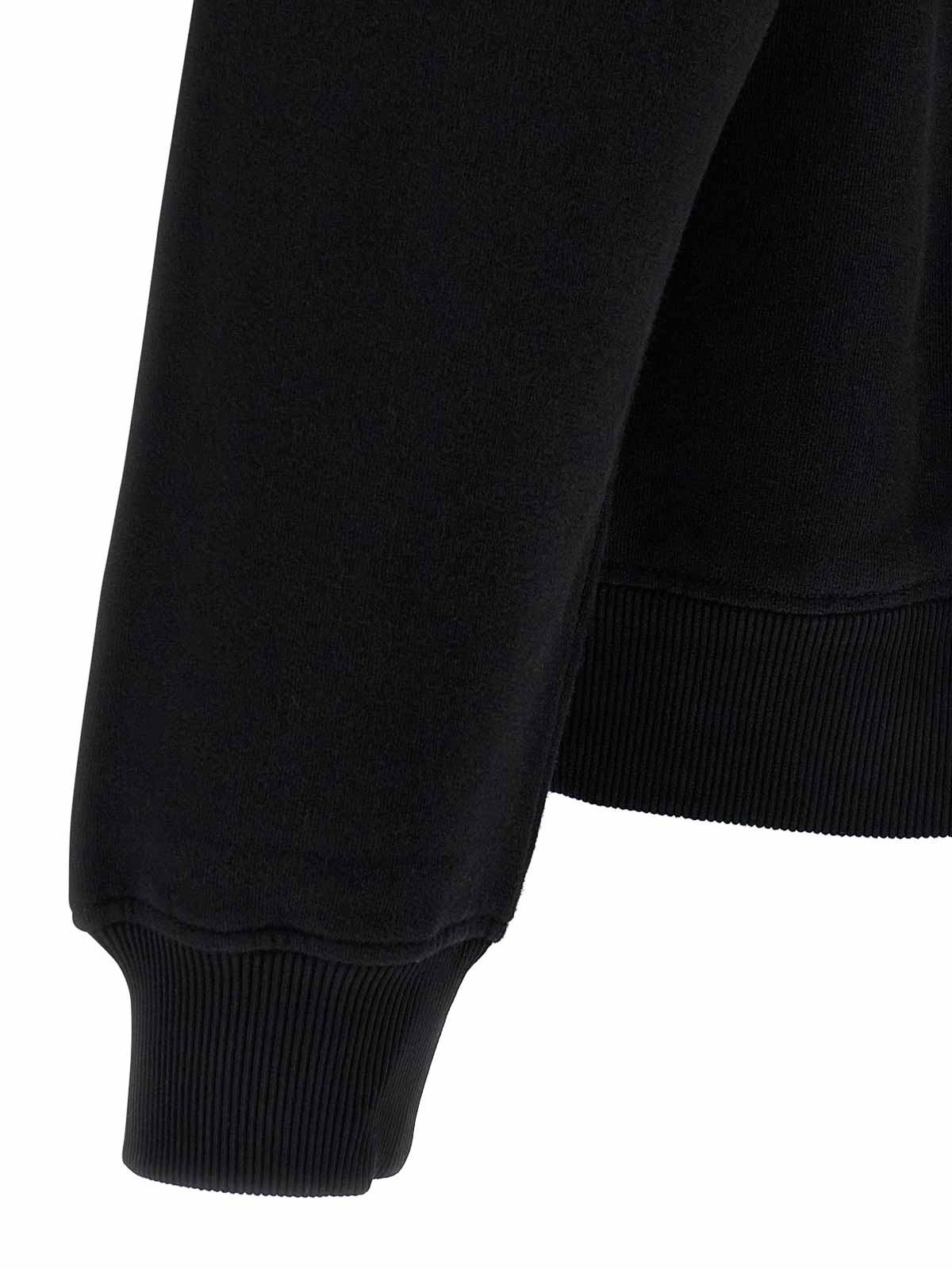 Dolce & Gabbana Logo-embellished Black Sweatshirt With Ribbed Detailing In Black