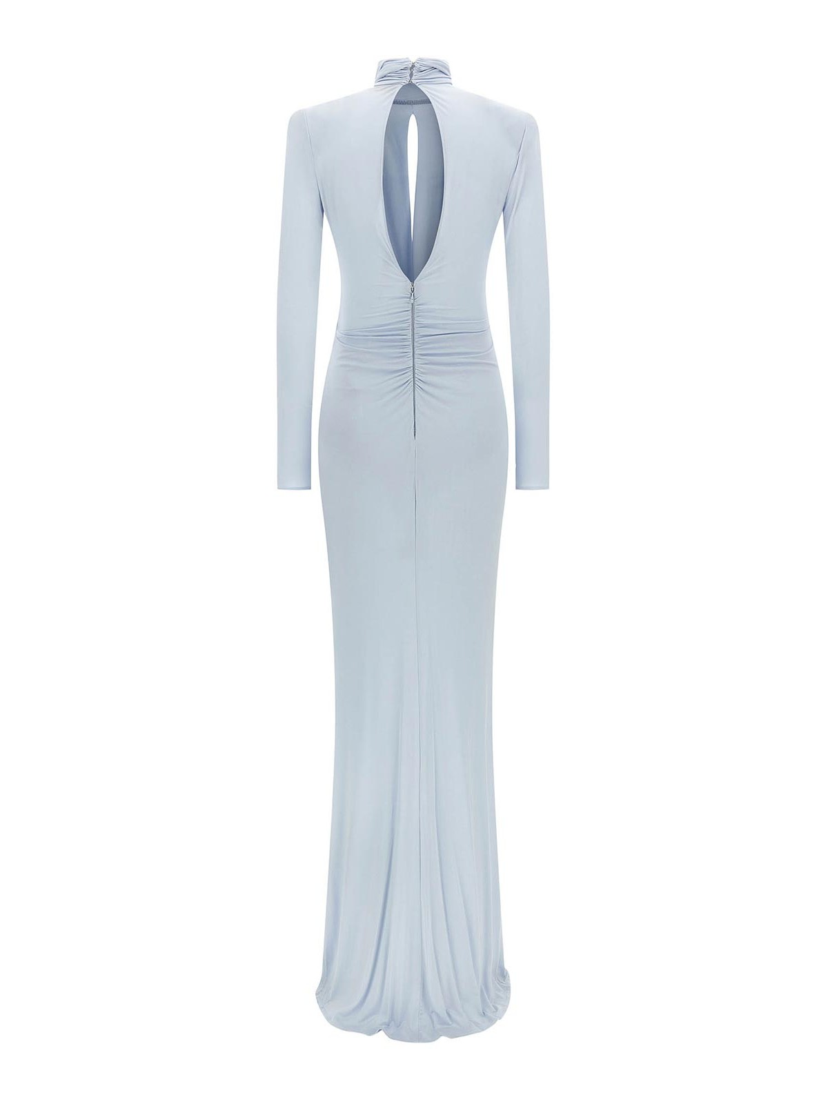 Elisabetta Franchi Light Blue Red Carpet Long Dress In Blue