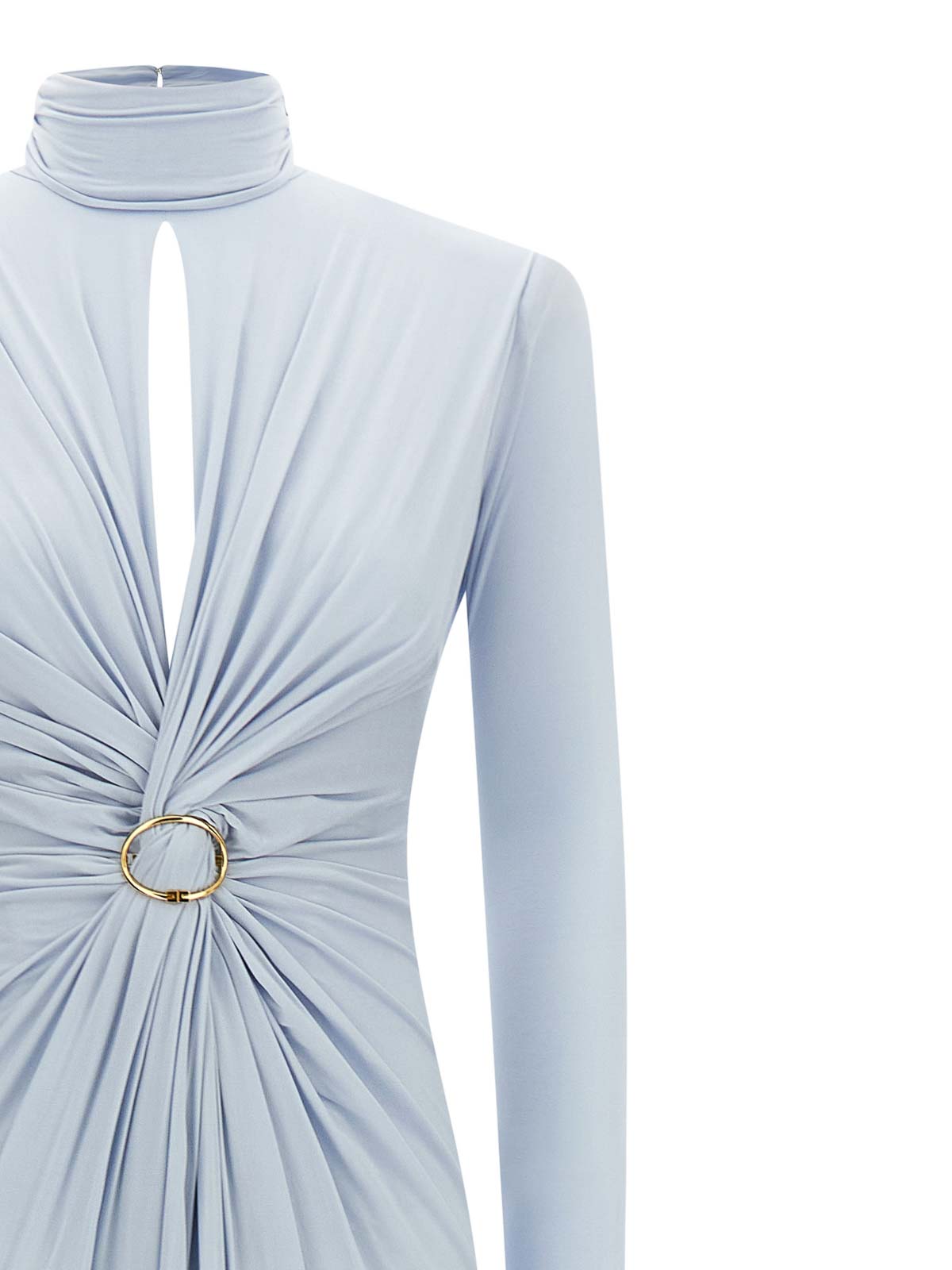 Elisabetta Franchi Light Blue Red Carpet Long Dress In Blue