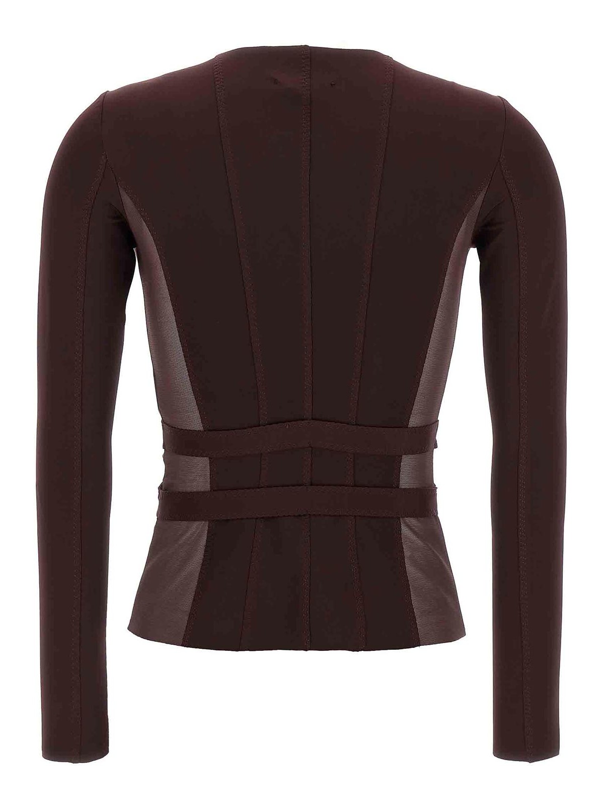 Elisabetta Franchi Bielastic Blazer With Sweetheart Neckline In Burgundy