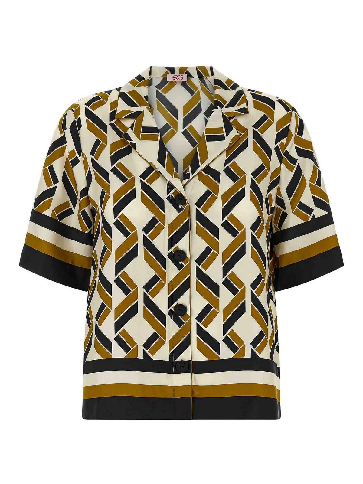 Eres Tube Geometric-print Short-sleeve Shirt In Brown