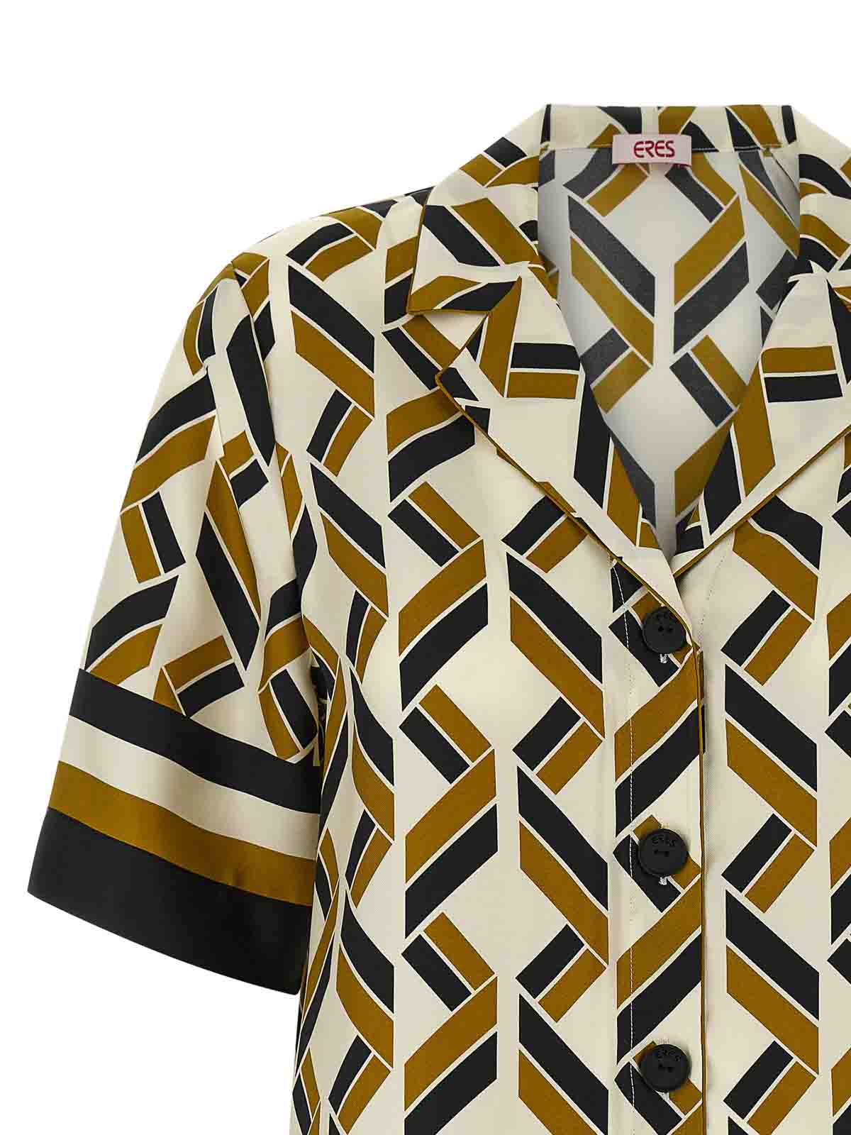 Eres Tube Geometric-print Short-sleeve Shirt In Brown