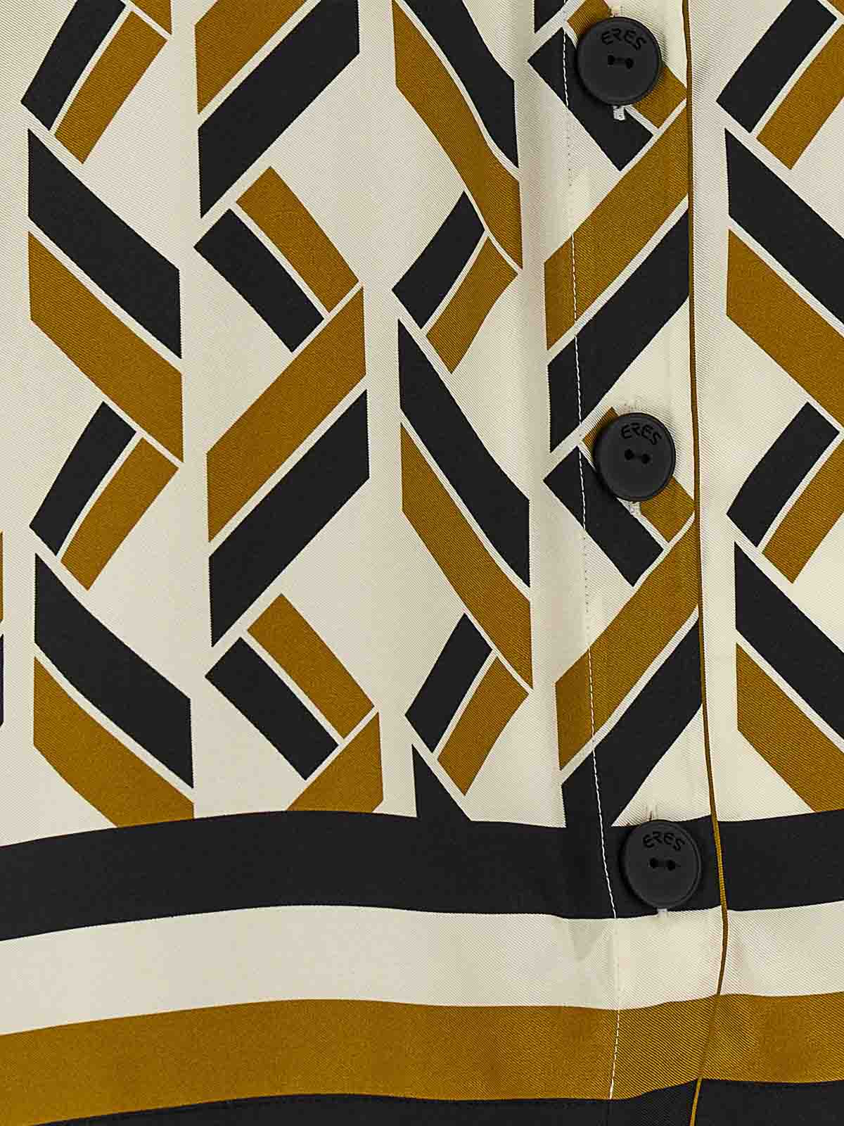 Eres Tube Geometric-print Short-sleeve Shirt In Brown