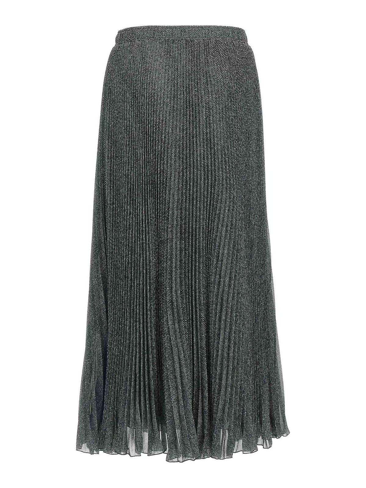 Ermanno Scervino Longuette Skirt With Pleated Design And Elastic Waistband In Gray