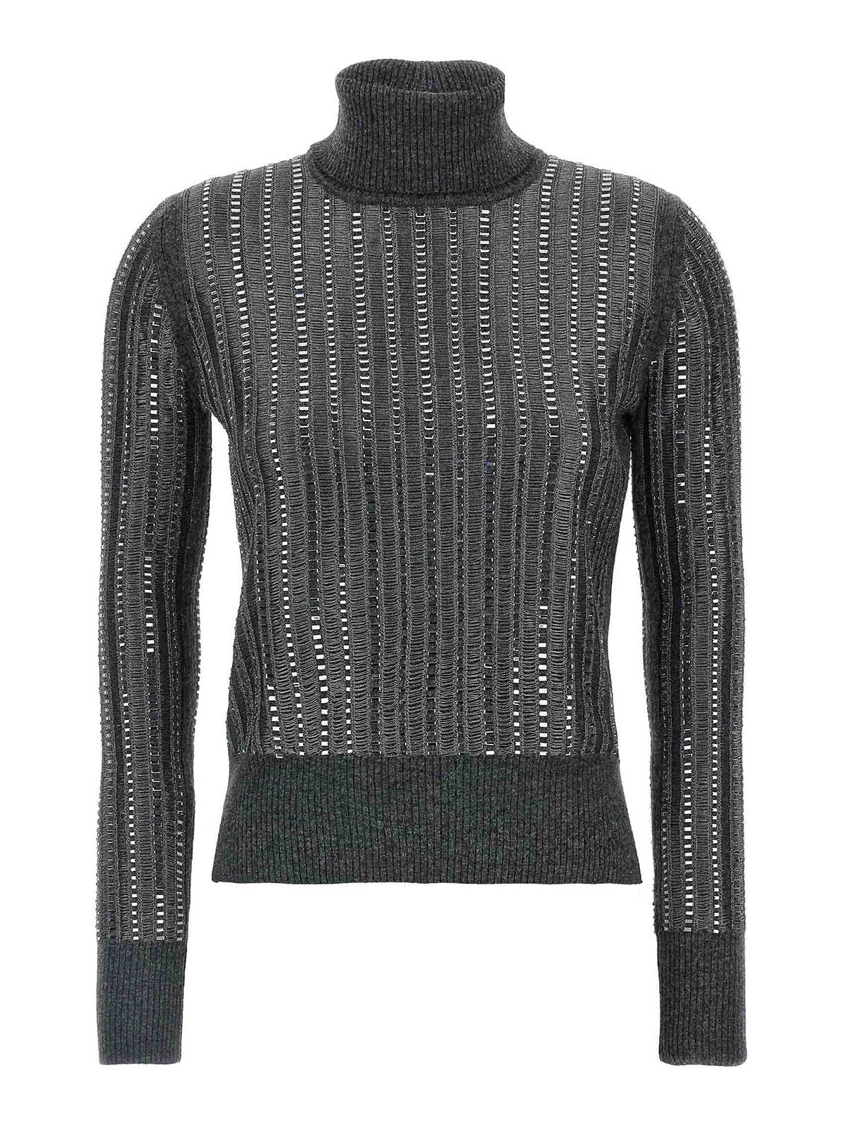 Ermanno Scervino Crystal Sweater Sweaters And Cardigans Gray In Gray
