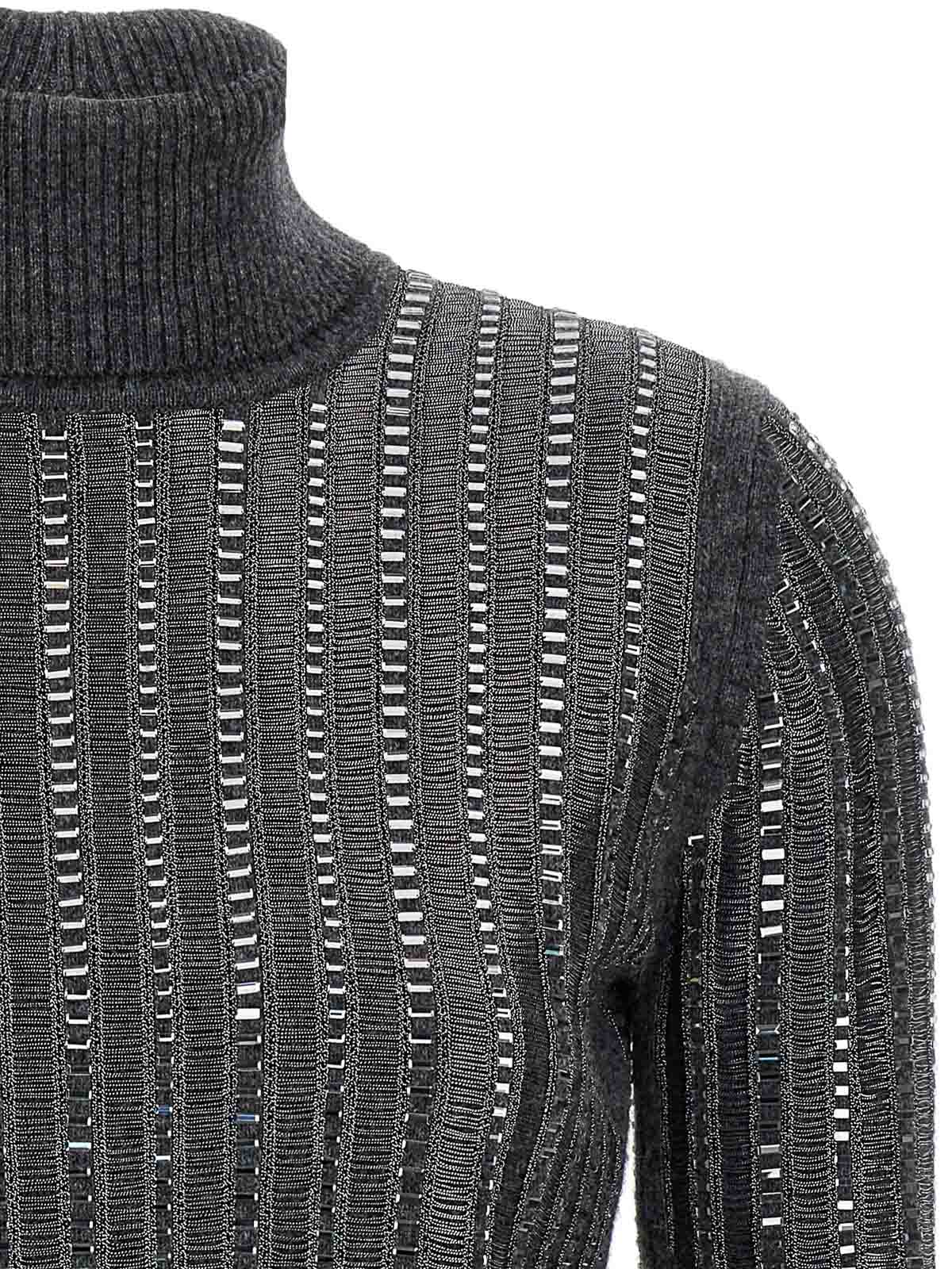 Ermanno Scervino Crystal Sweater Sweaters And Cardigans Gray In Gray