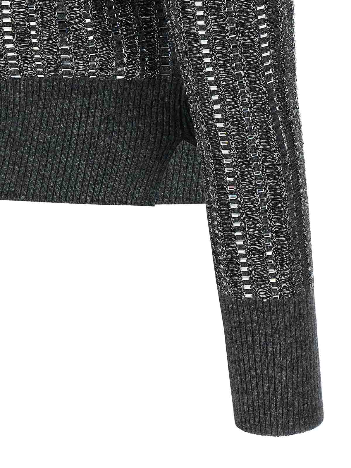 Ermanno Scervino Crystal Sweater Sweaters And Cardigans Gray In Gray