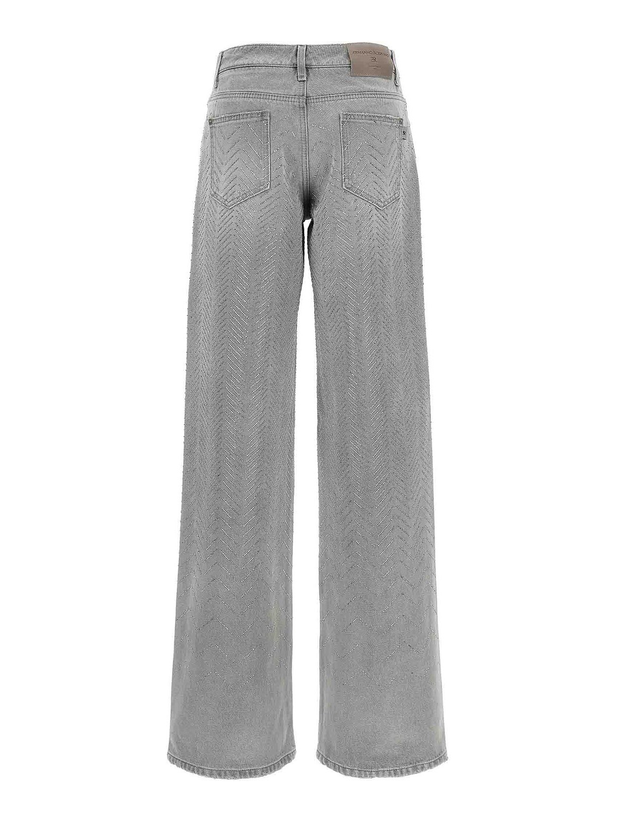Ermanno Scervino Rhinestone Jeans In Gray