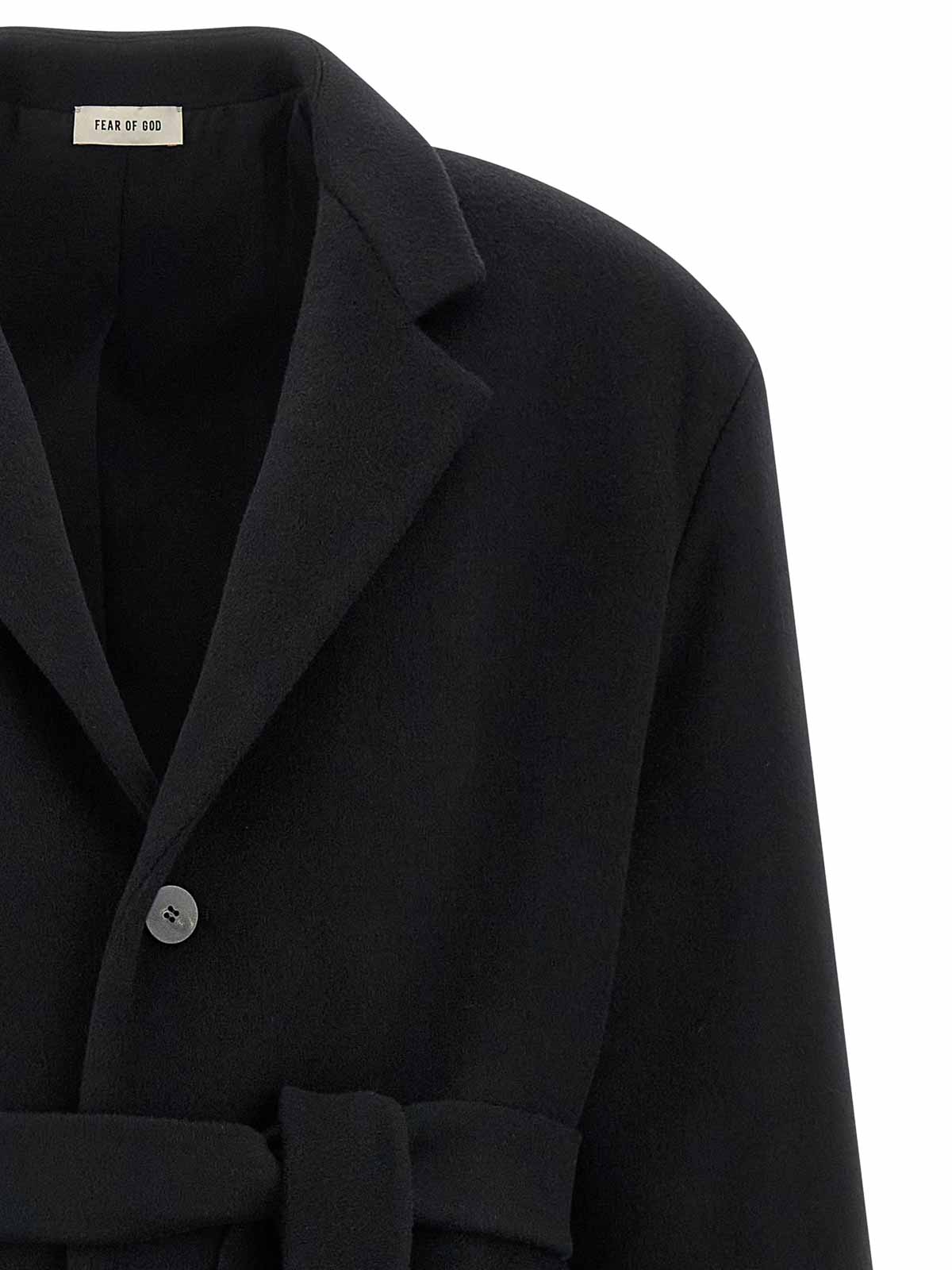 Fear Of God Trench Coat With Waist Belt And Long Sleeves In Multi