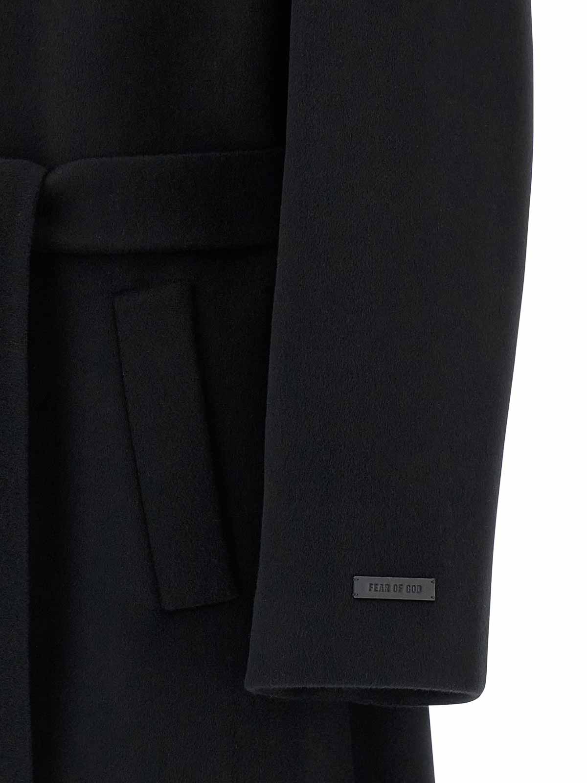 Fear Of God Trench Coat With Waist Belt And Long Sleeves In Multi