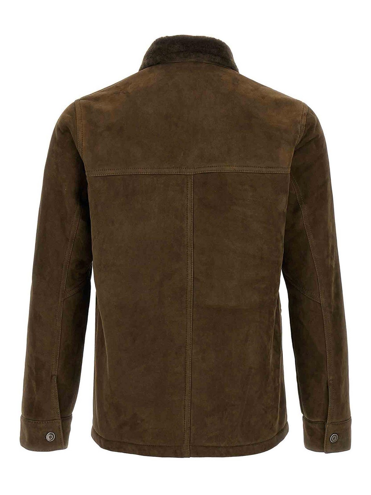 Giorgio Brato Shearling-collar Suede Jacket In Green