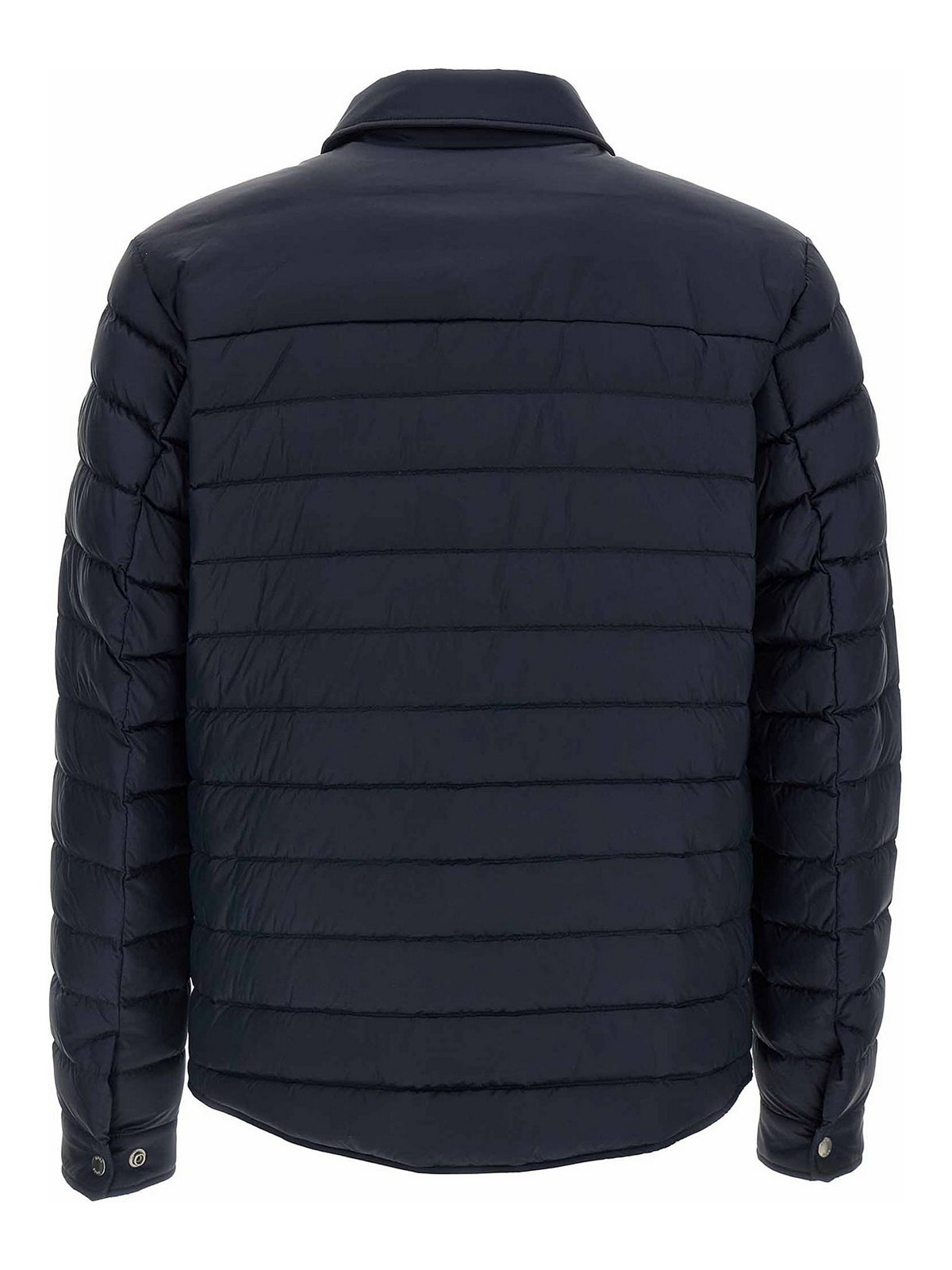 Hugo Boss Quilted Shirt-collar Padded Jacket In Blue