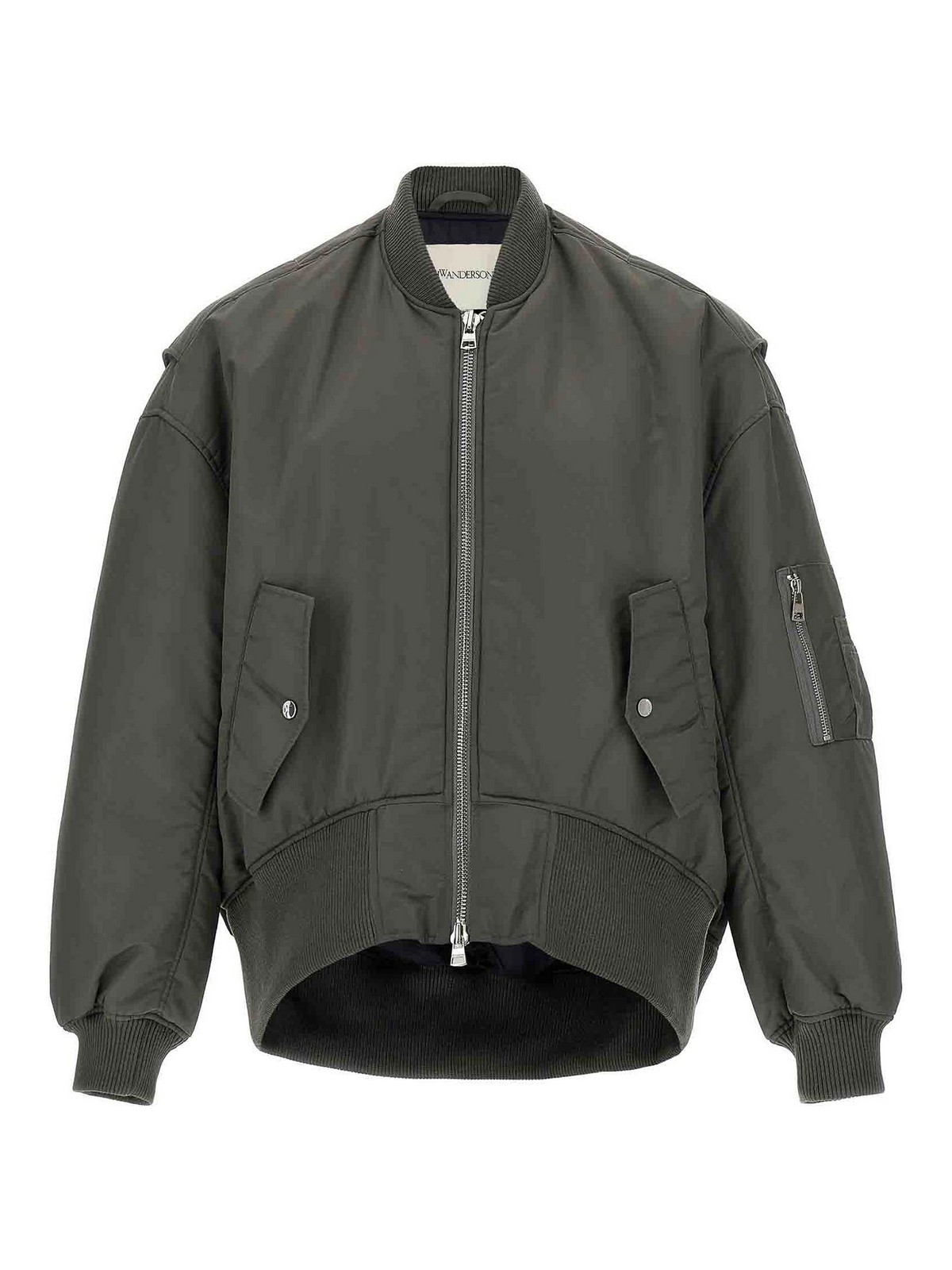 Jw Anderson Curved Hem Bomber Jacket In Green