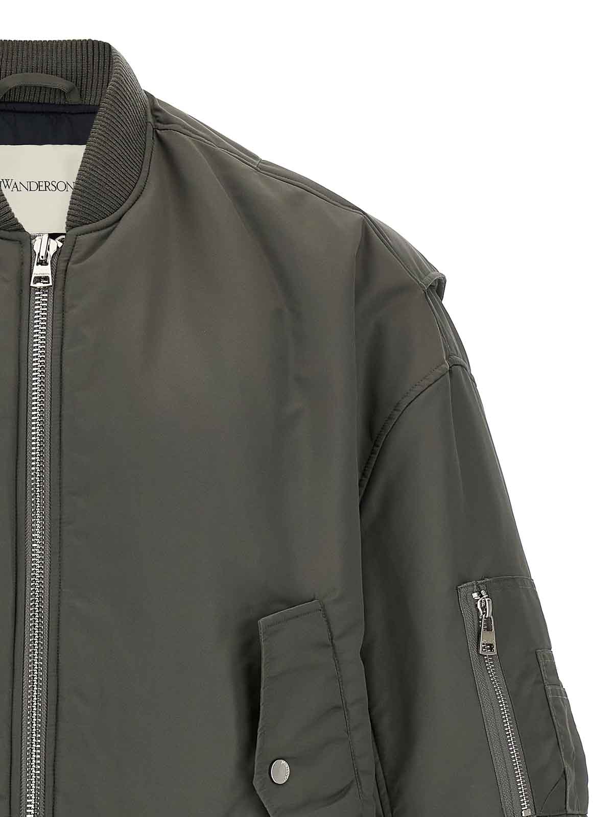 Jw Anderson Curved Hem Bomber Jacket In Green