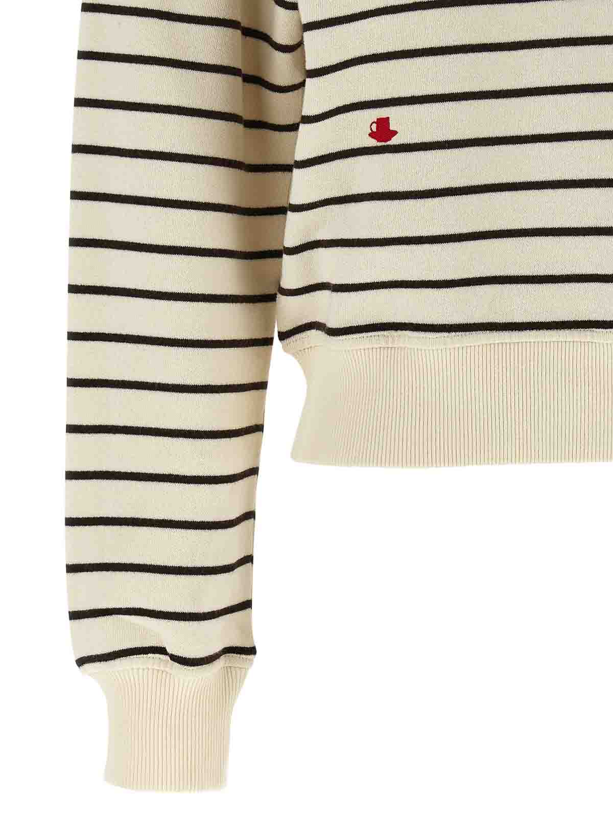Jw Anderson J. W. Anderson Striped Cotton Polo Sweatshirt In White