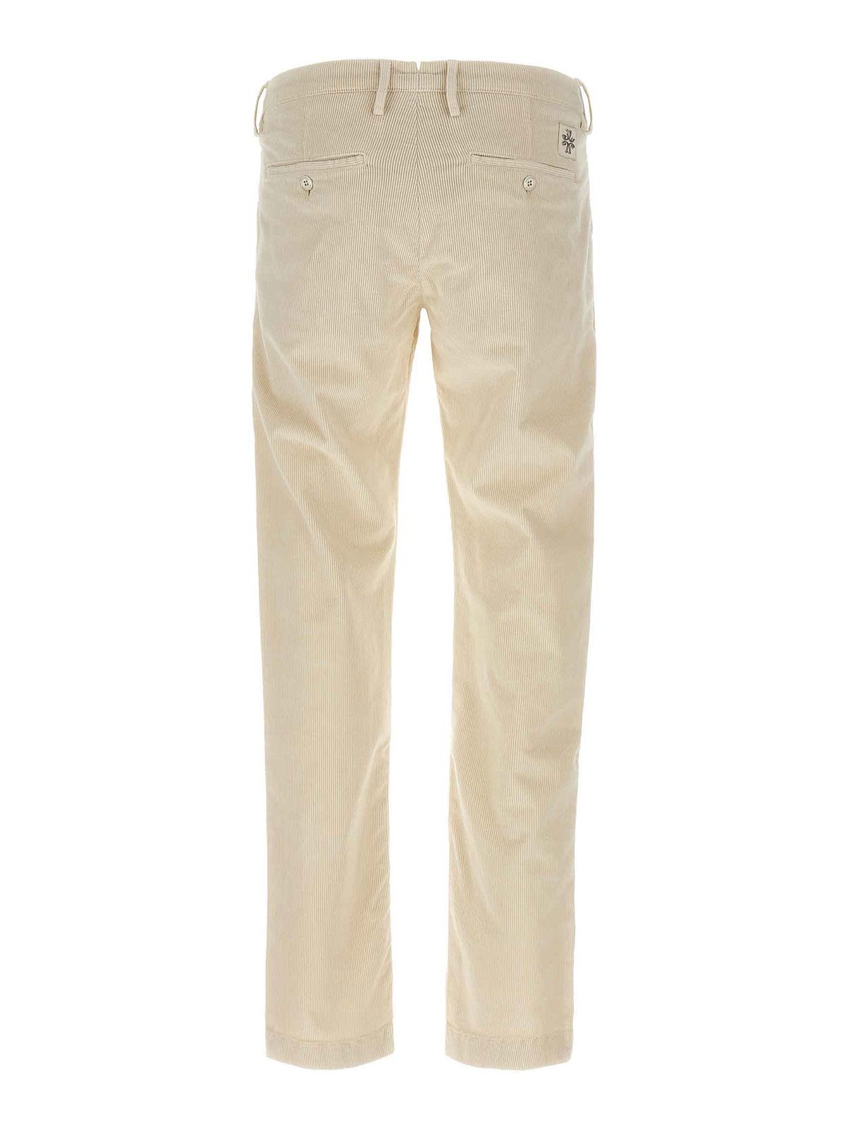 Jacob Cohen Velvet Trousers With Back And Side Pockets In Neutral