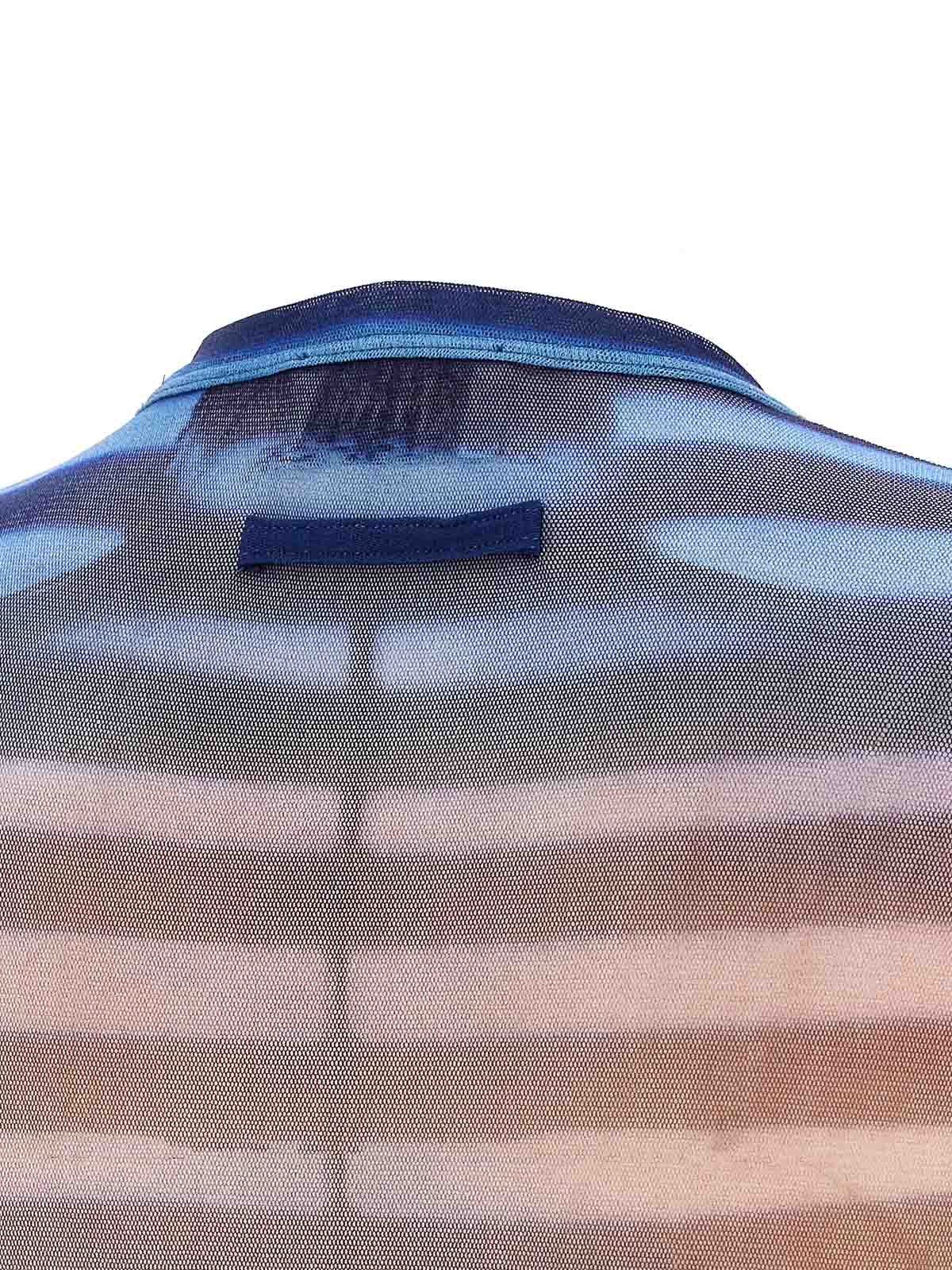 Jean Paul Gaultier Gradient Striped Long-sleeved Top In Pastel Hues In Blue