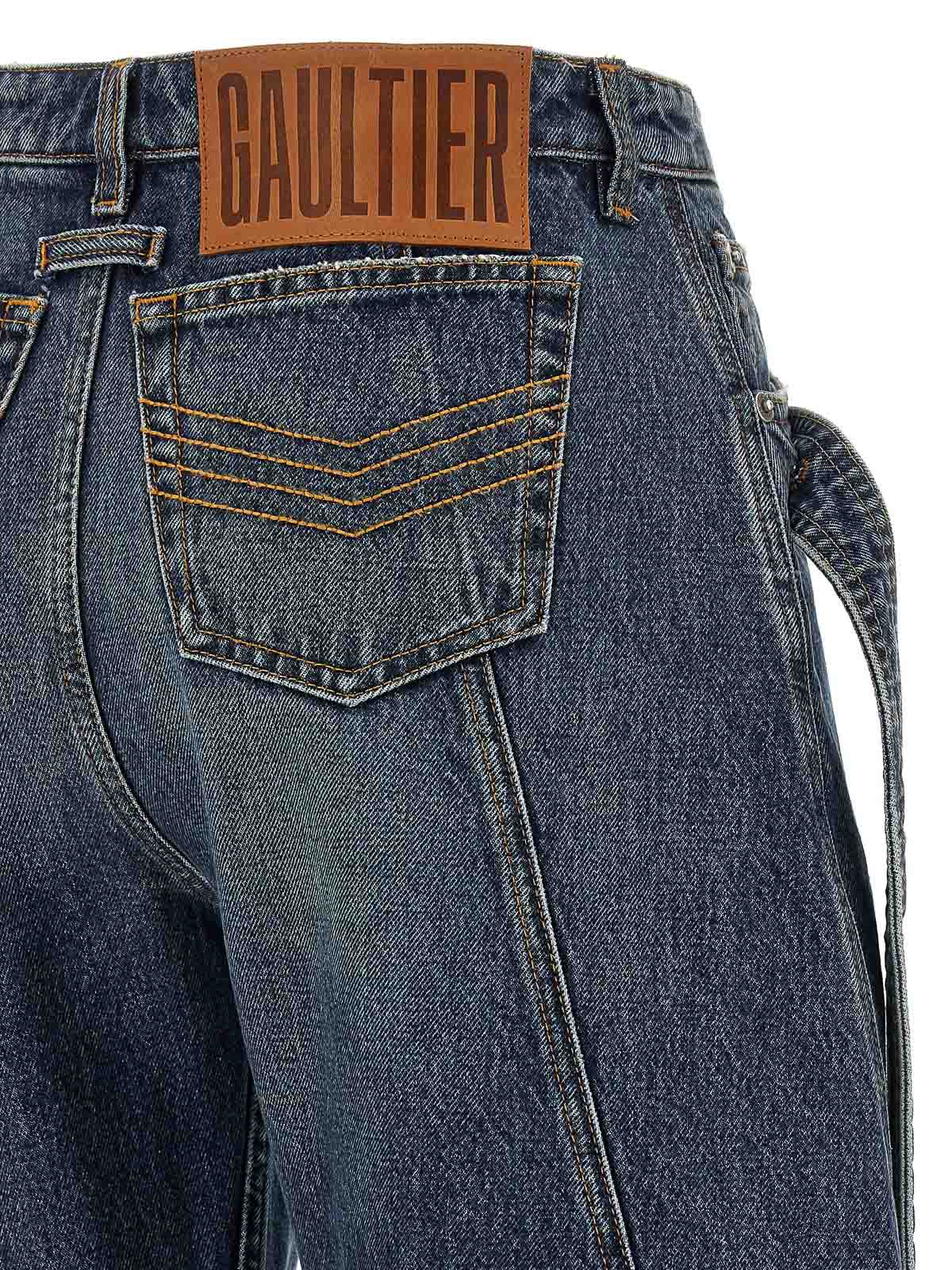 Jean Paul Gaultier Relaxed-fit Low-rise Jeans With Unique Side Zipper In Blue
