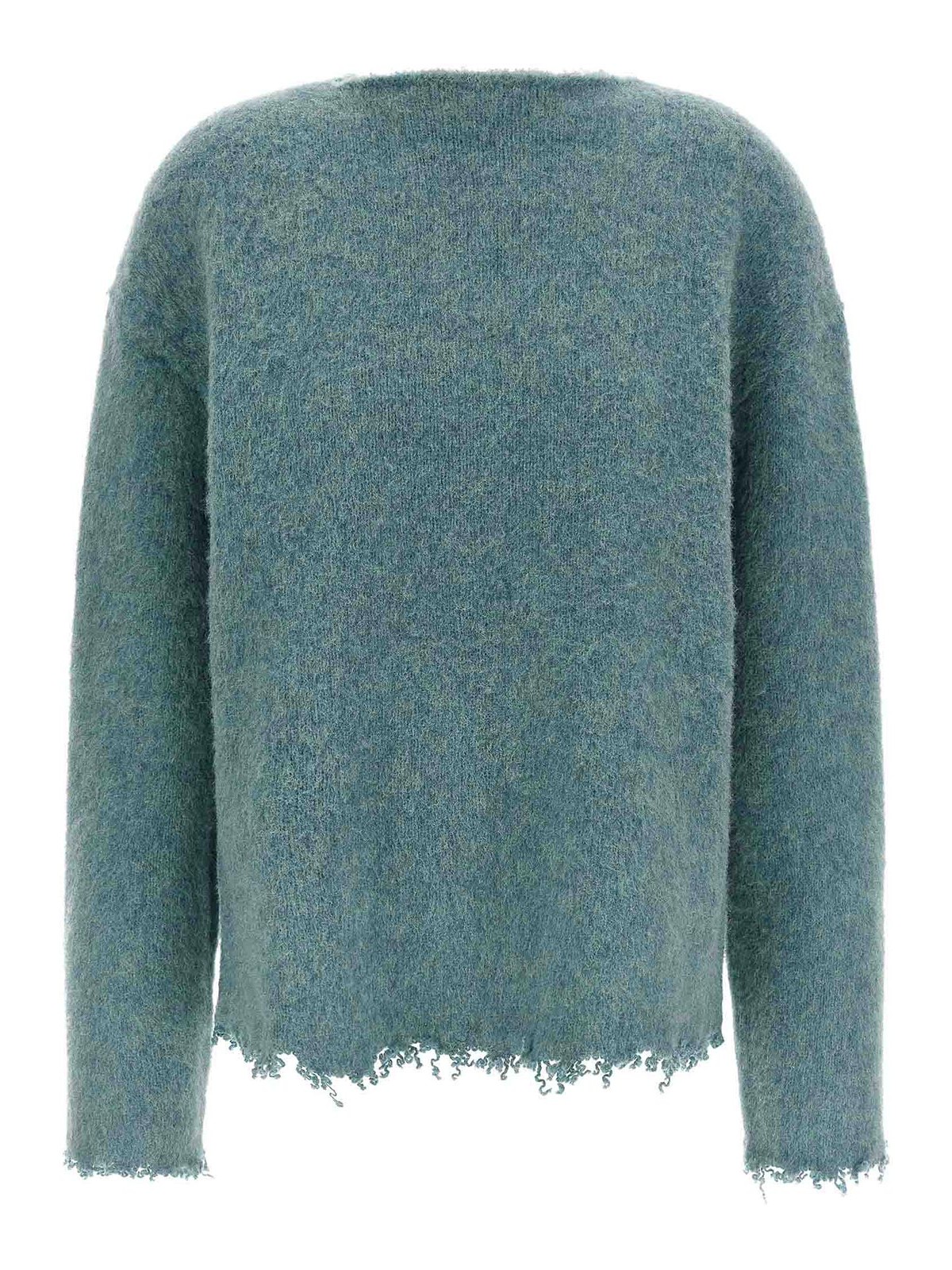 Jil Sander Fringed Sweater Sweaters And Cardigans Light Blue In Blue