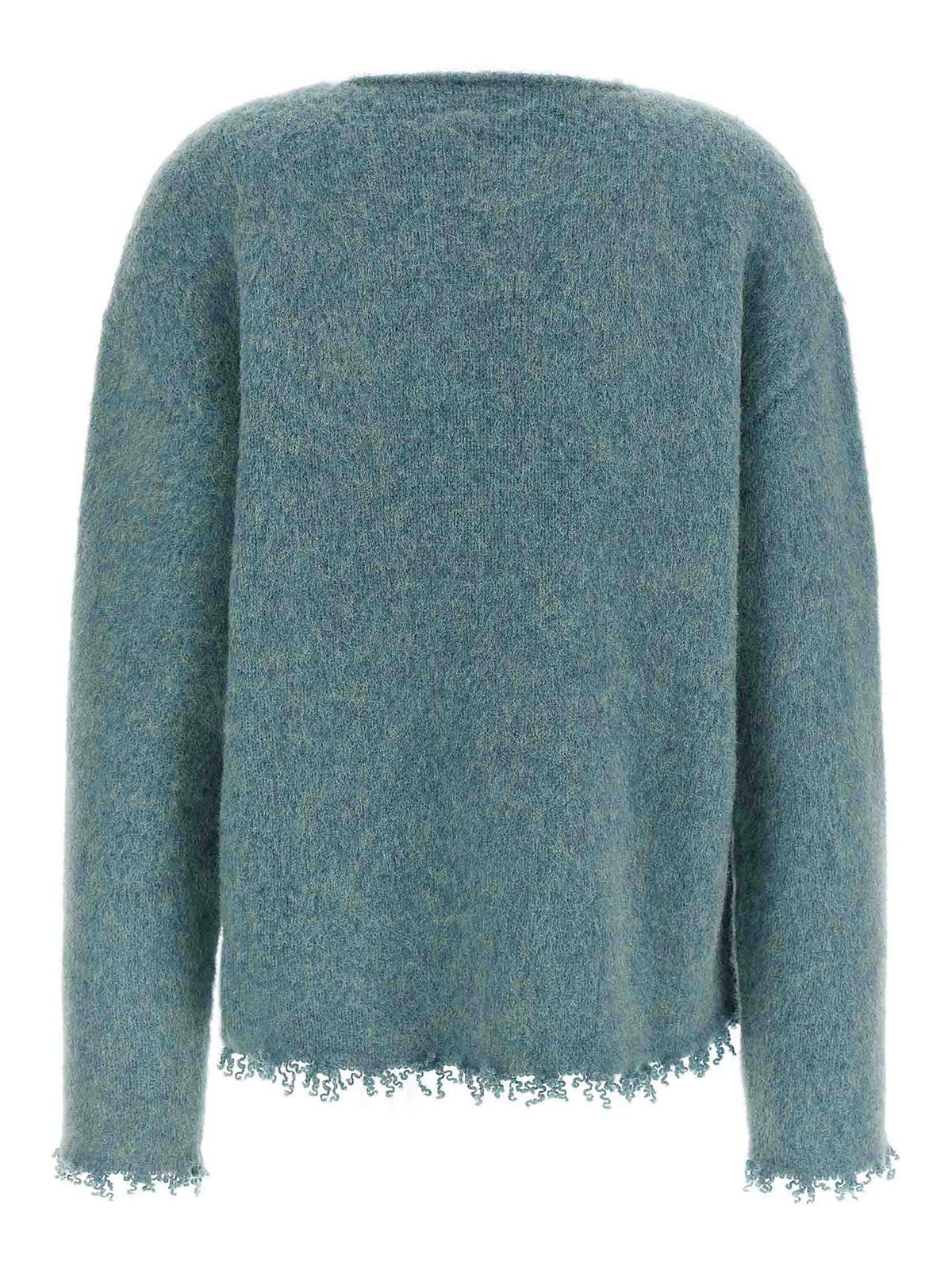 Jil Sander Fringed Sweater Sweaters And Cardigans Light Blue In Blue