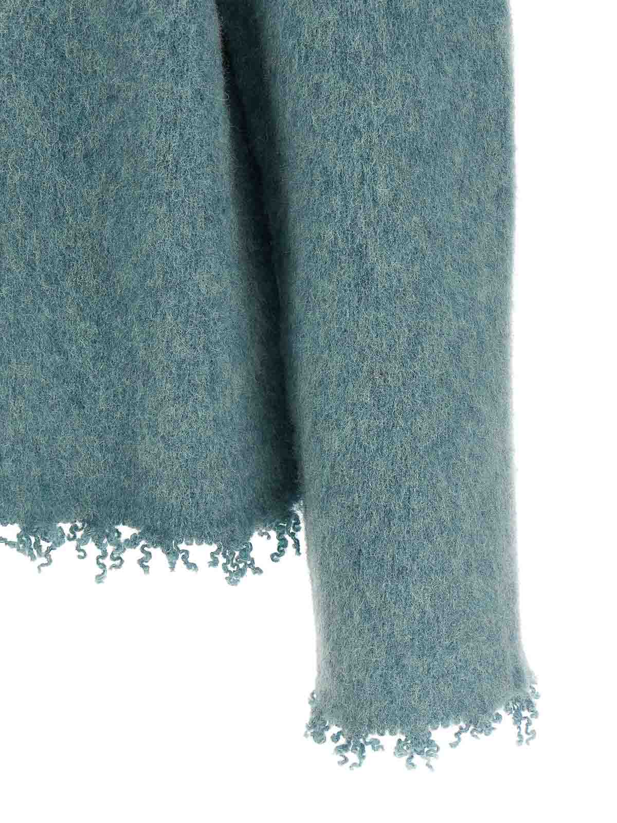 Jil Sander Fringed Sweater Sweaters And Cardigans Light Blue In Blue