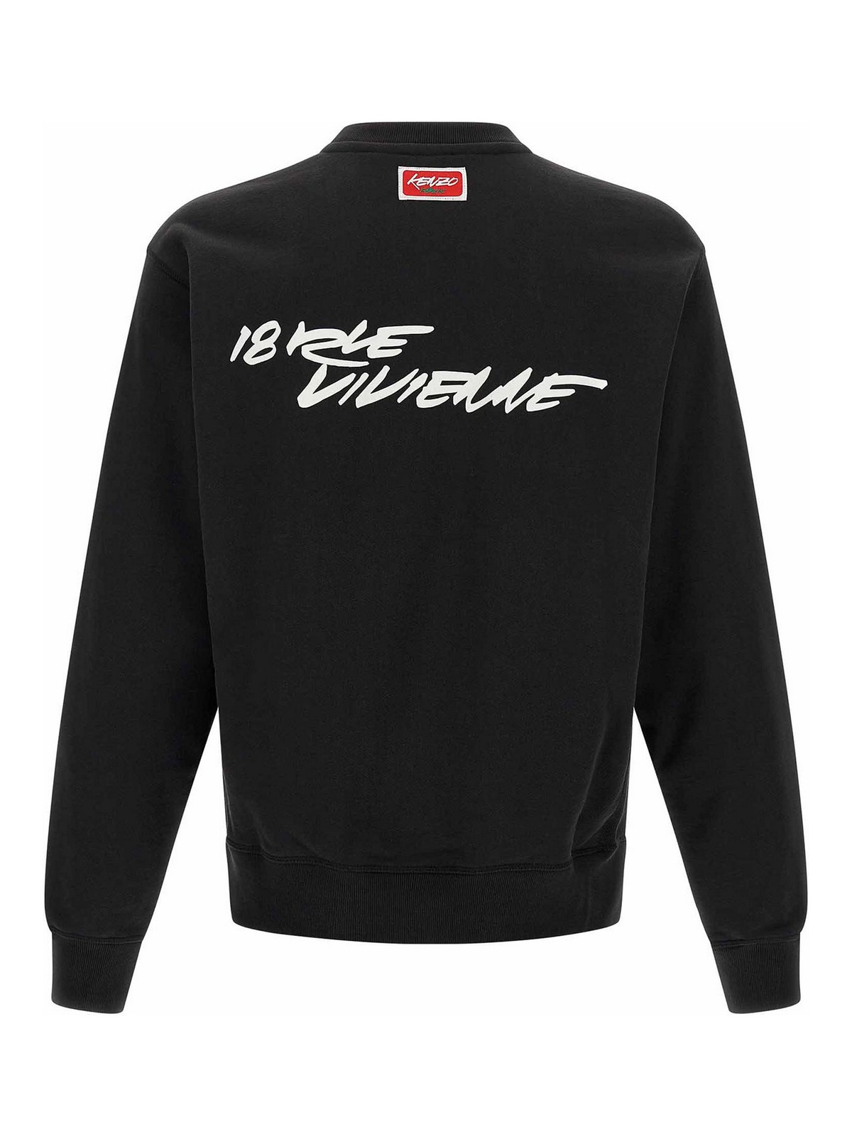 Kenzo Bold Floral Graphic Sweatshirt With Signature Logo In Black