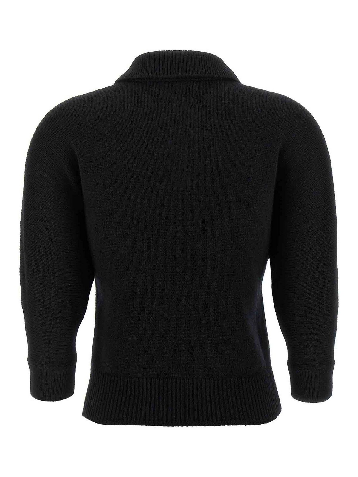 Khaite Black Cashmere Herve Polo Shirt In Black