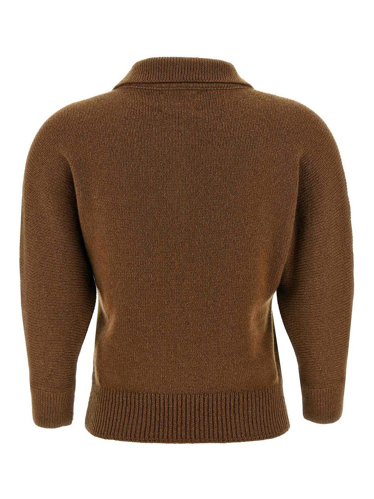 Khaite Herve Cashmere Polo Neck Sweater In Brown