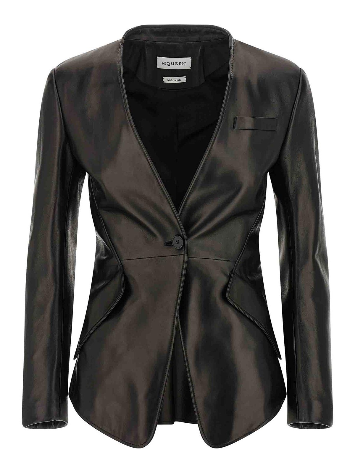 Alexander Mcqueen Nappa Blazer In Black