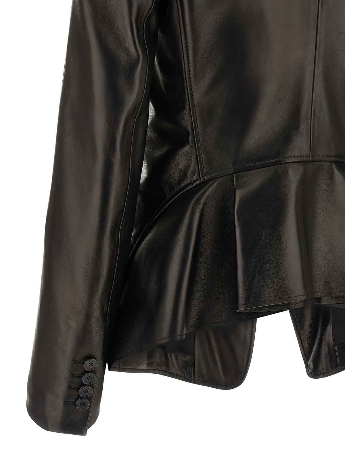 Alexander Mcqueen Nappa Blazer In Black