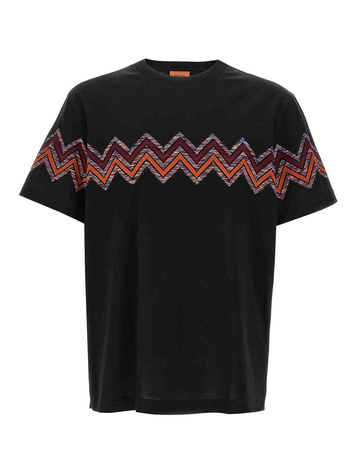 Missoni T-shirt With Maxi Chevron Insert In Black